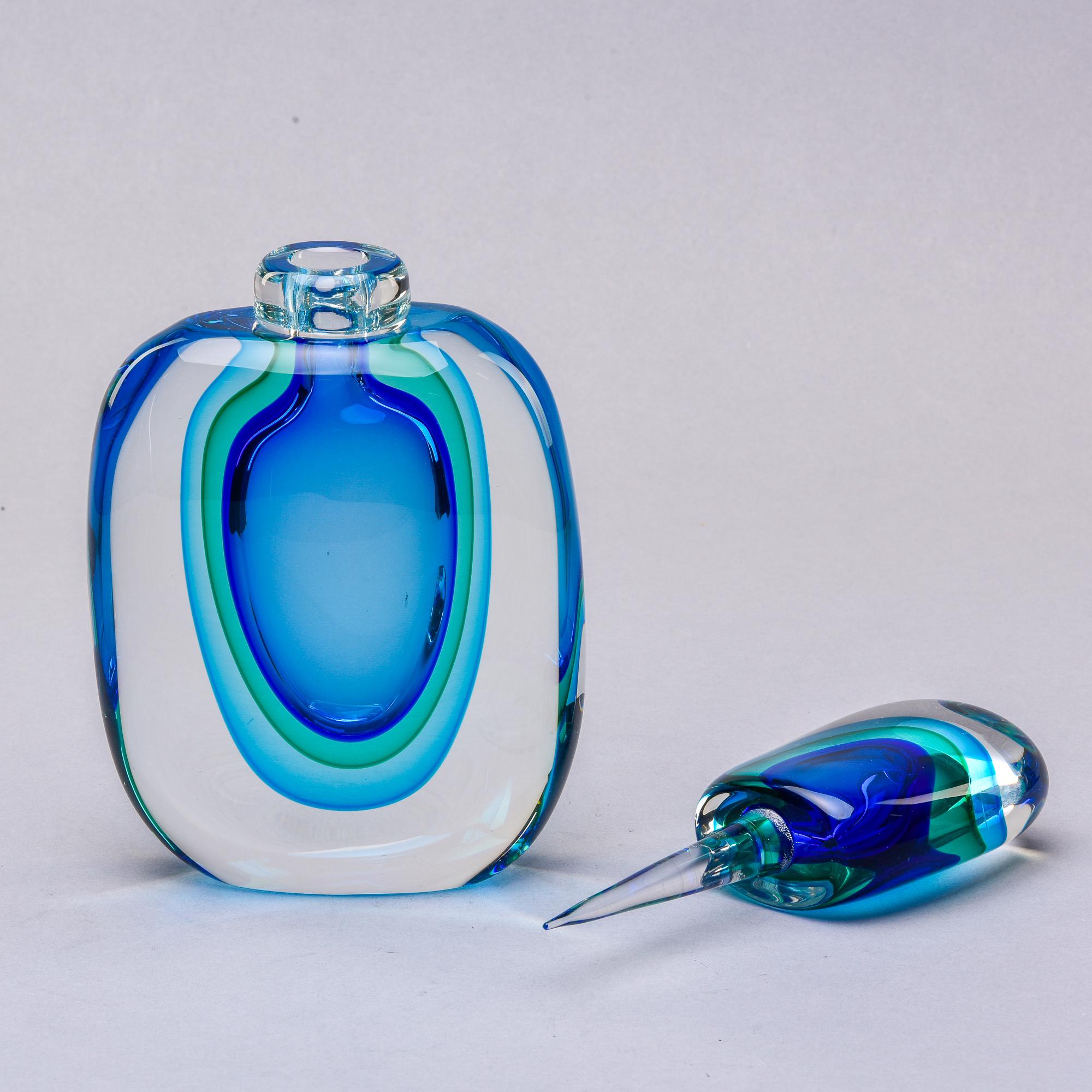 Oversized Murano Sommerso Shaded Blue Perfume Bottle 1