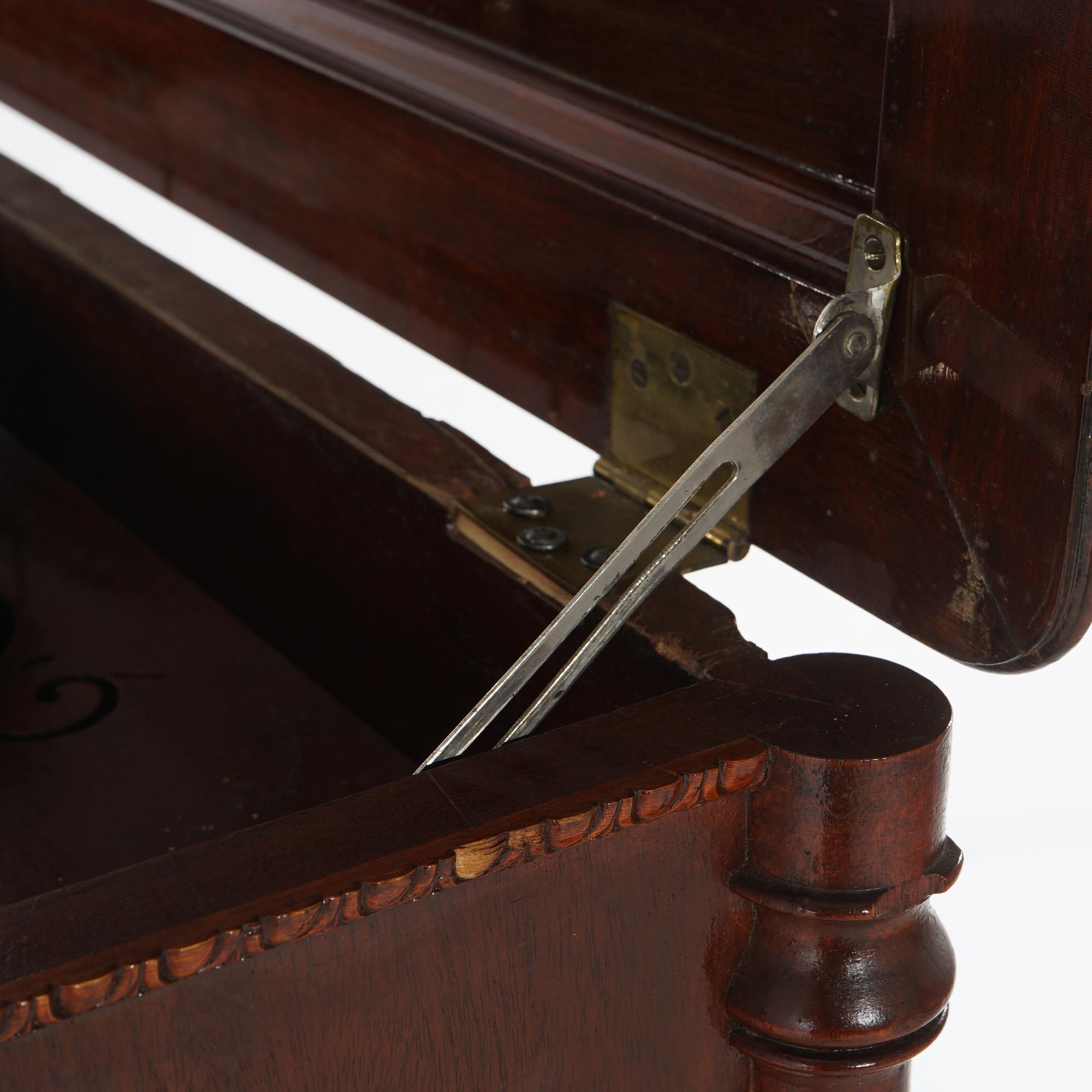 Oversized Myra Carved Mahogany Grand Upright Console Music Box & 33 Discs c1890 7