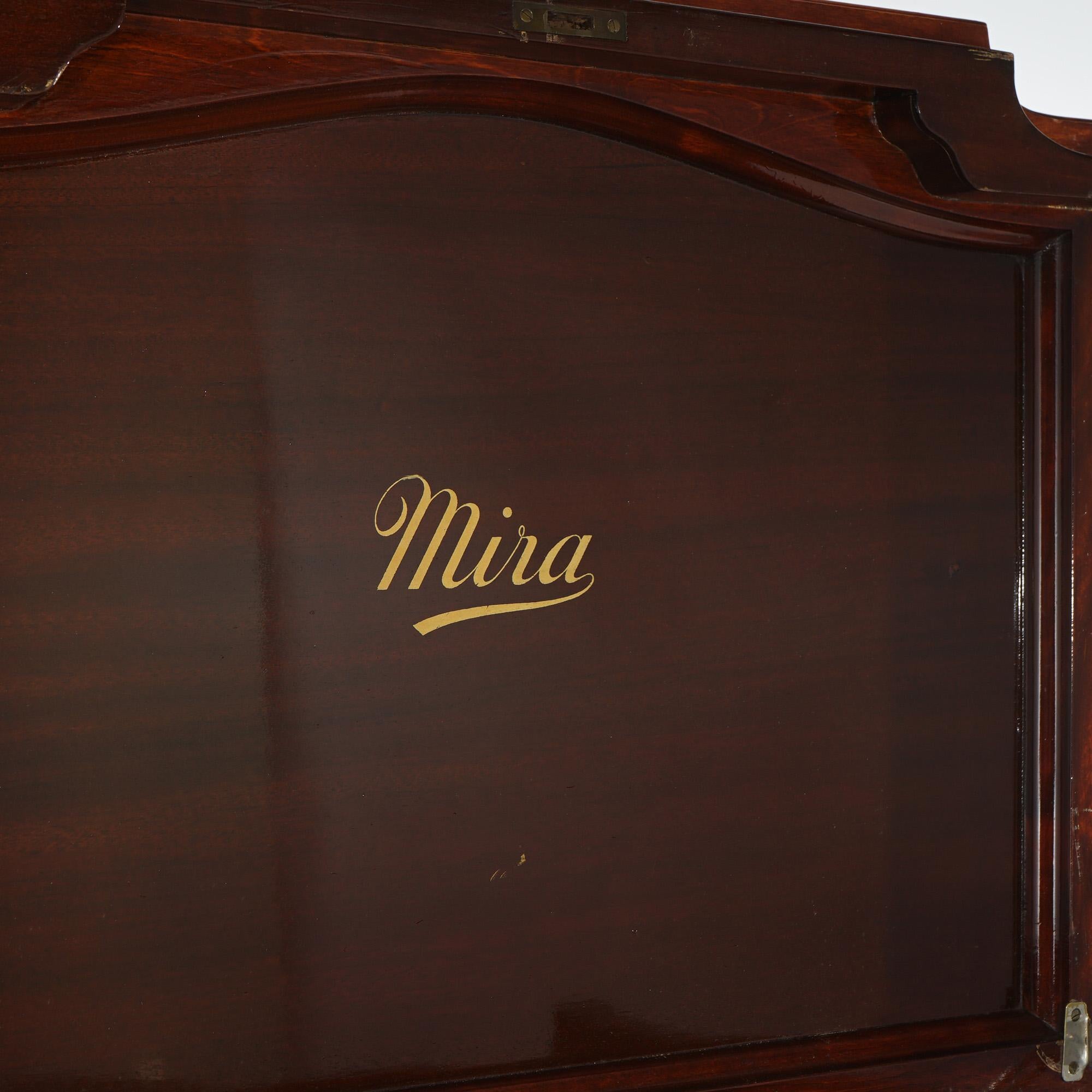 Oversized Myra Carved Mahogany Grand Upright Console Music Box & 33 Discs c1890 3