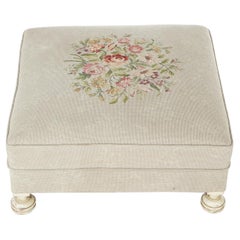 Vintage Oversized Needlepoint Hassock Ottoman 20thC