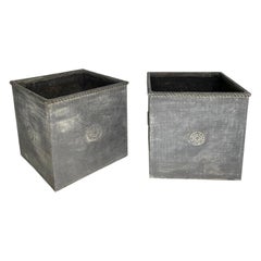 Oversized Neoclassical Style Faux Lead Planters, 2 Available