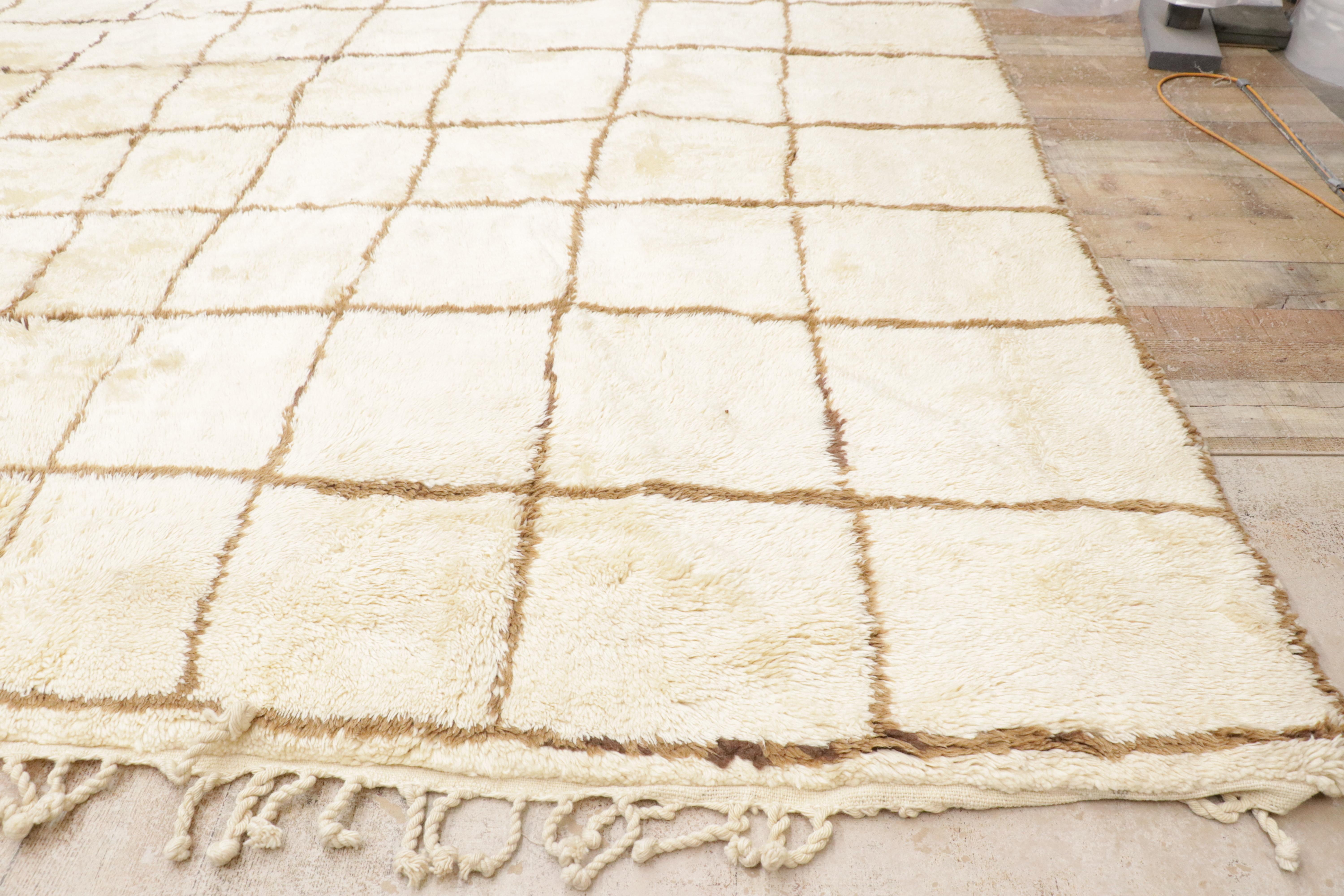 Marokkanischer Teppich in Übergröße aus neutralem Berber, Cozy Hygge Meets Minimalistischer Shibui im Angebot 3