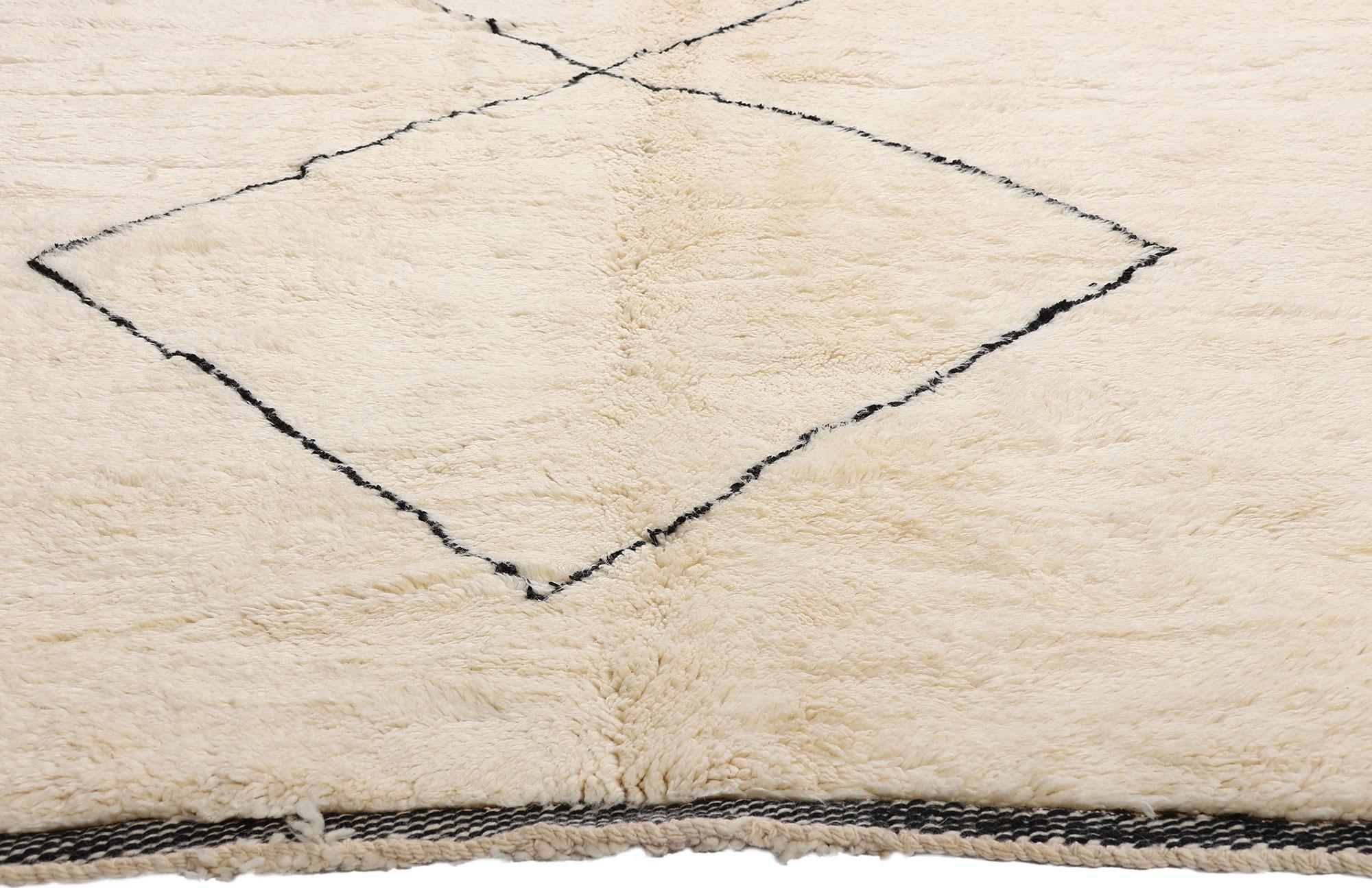 Tapis berbère marocain neutre surdimensionné Cozy Hygge rencontre Shibui minimaliste en vente 4