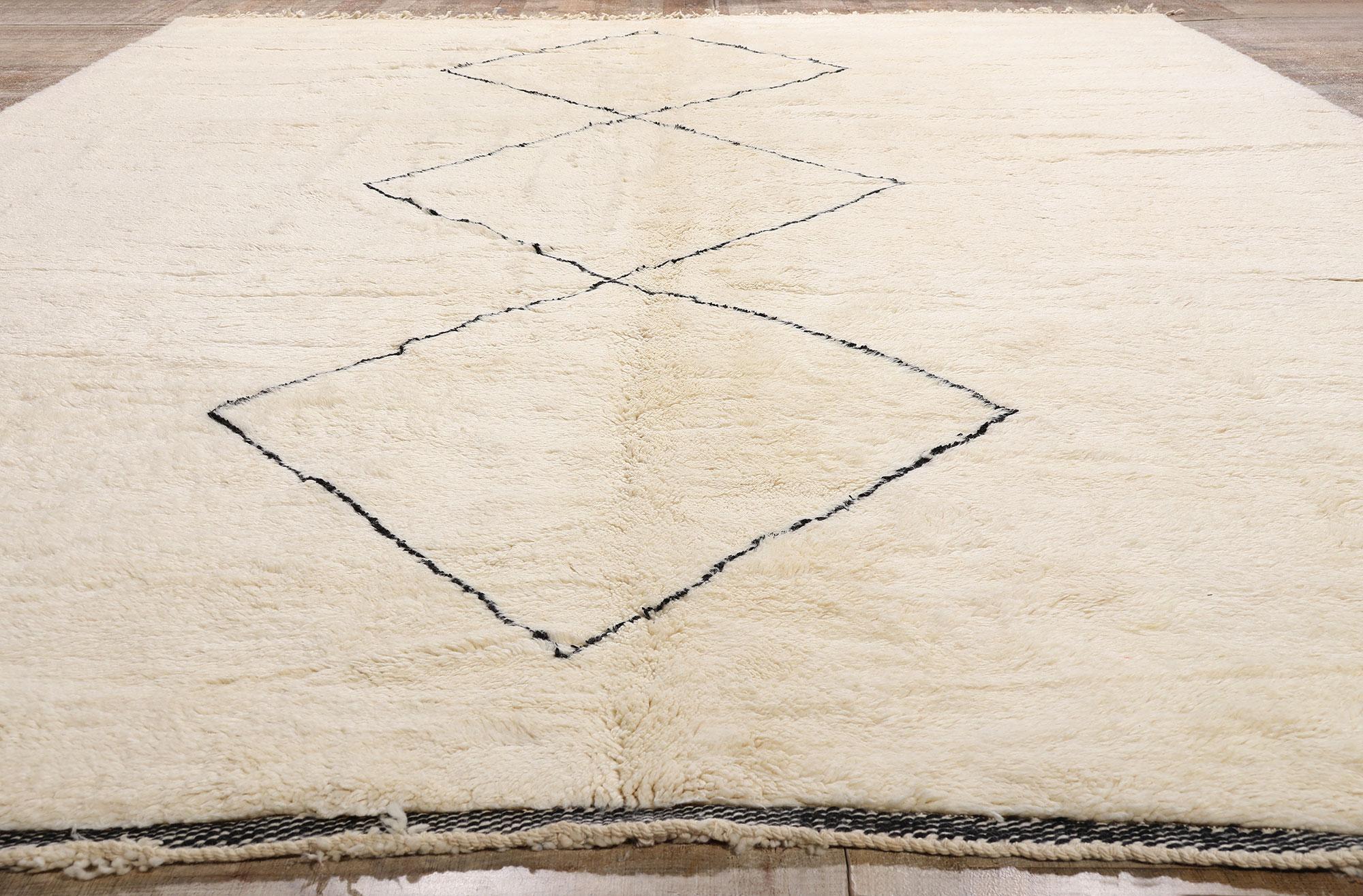 Tapis berbère marocain neutre surdimensionné Cozy Hygge rencontre Shibui minimaliste en vente 5