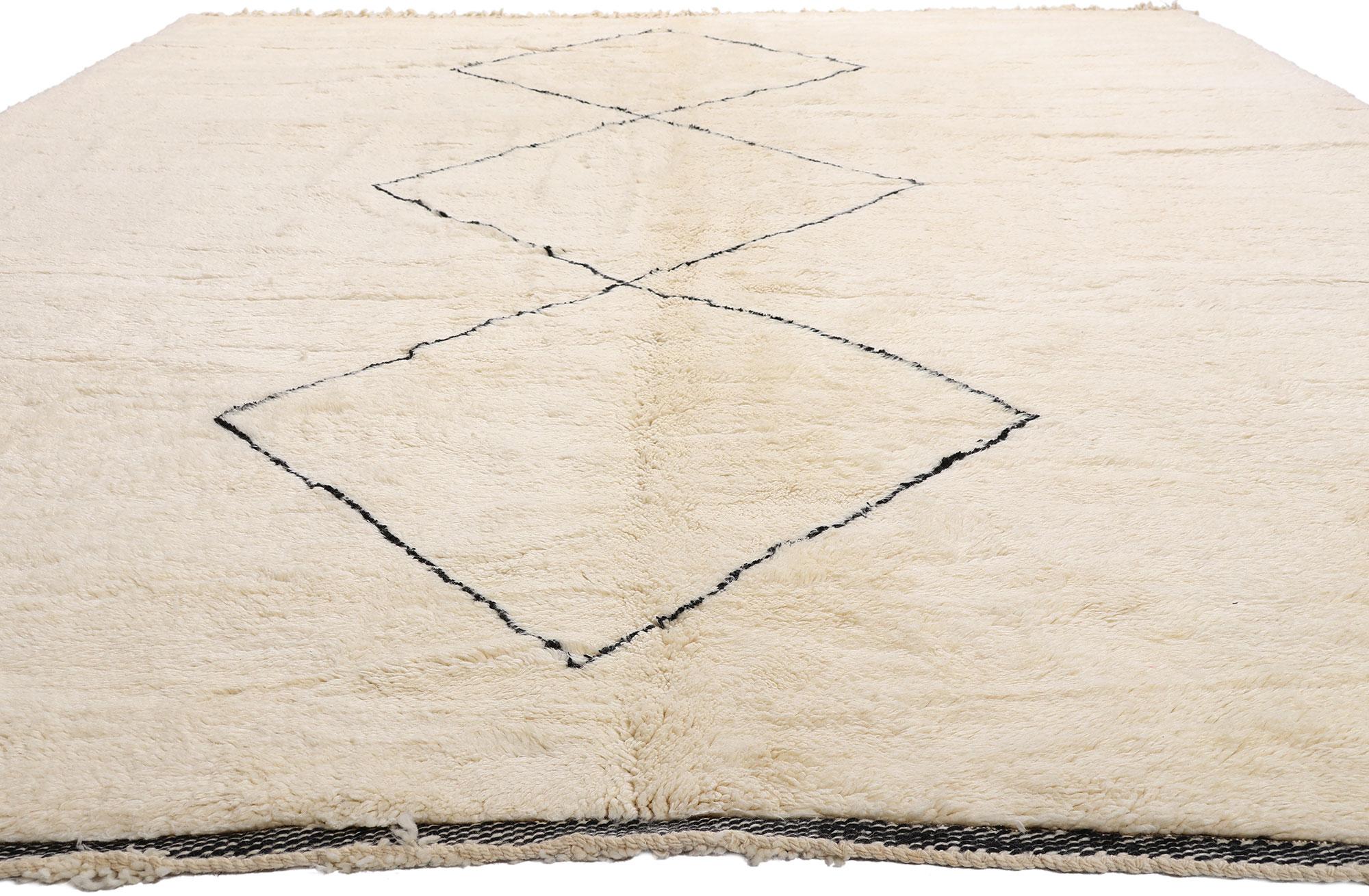 Tapis berbère marocain neutre surdimensionné Cozy Hygge rencontre Shibui minimaliste en vente 6