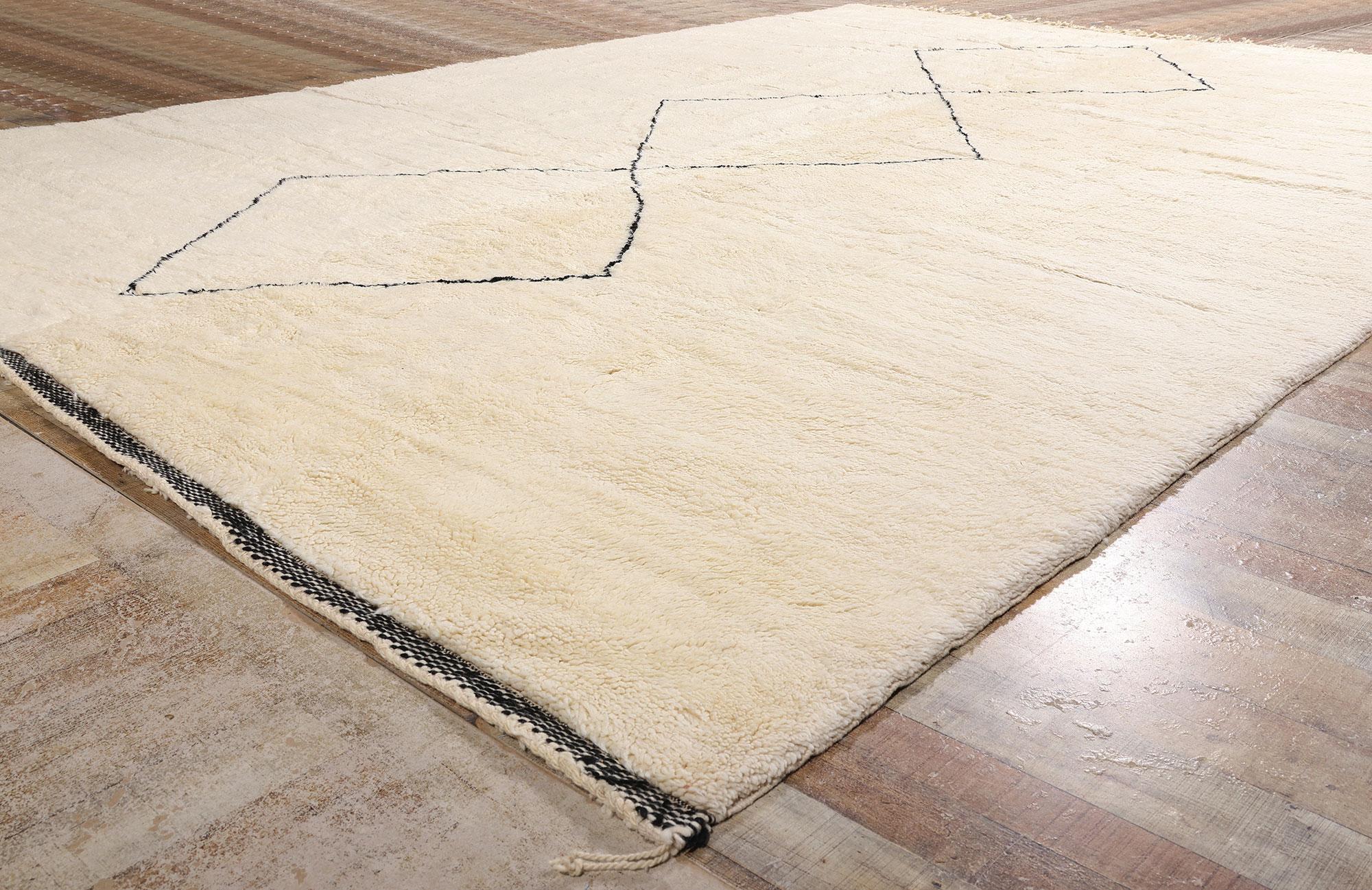 Tapis berbère marocain neutre surdimensionné Cozy Hygge rencontre Shibui minimaliste en vente 8