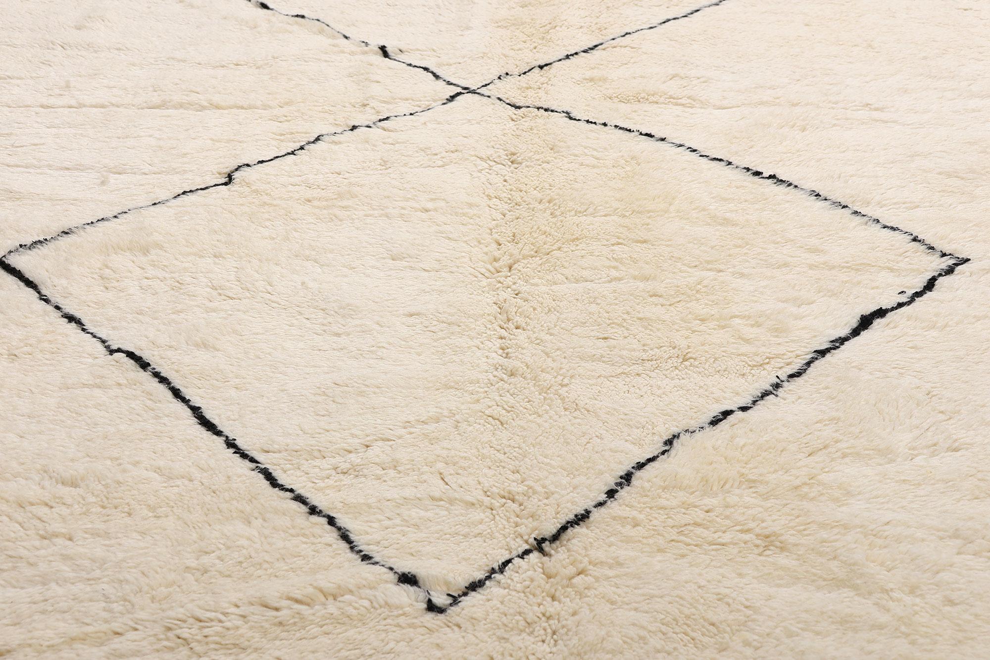 Tapis berbère marocain neutre surdimensionné Cozy Hygge rencontre Shibui minimaliste en vente 9