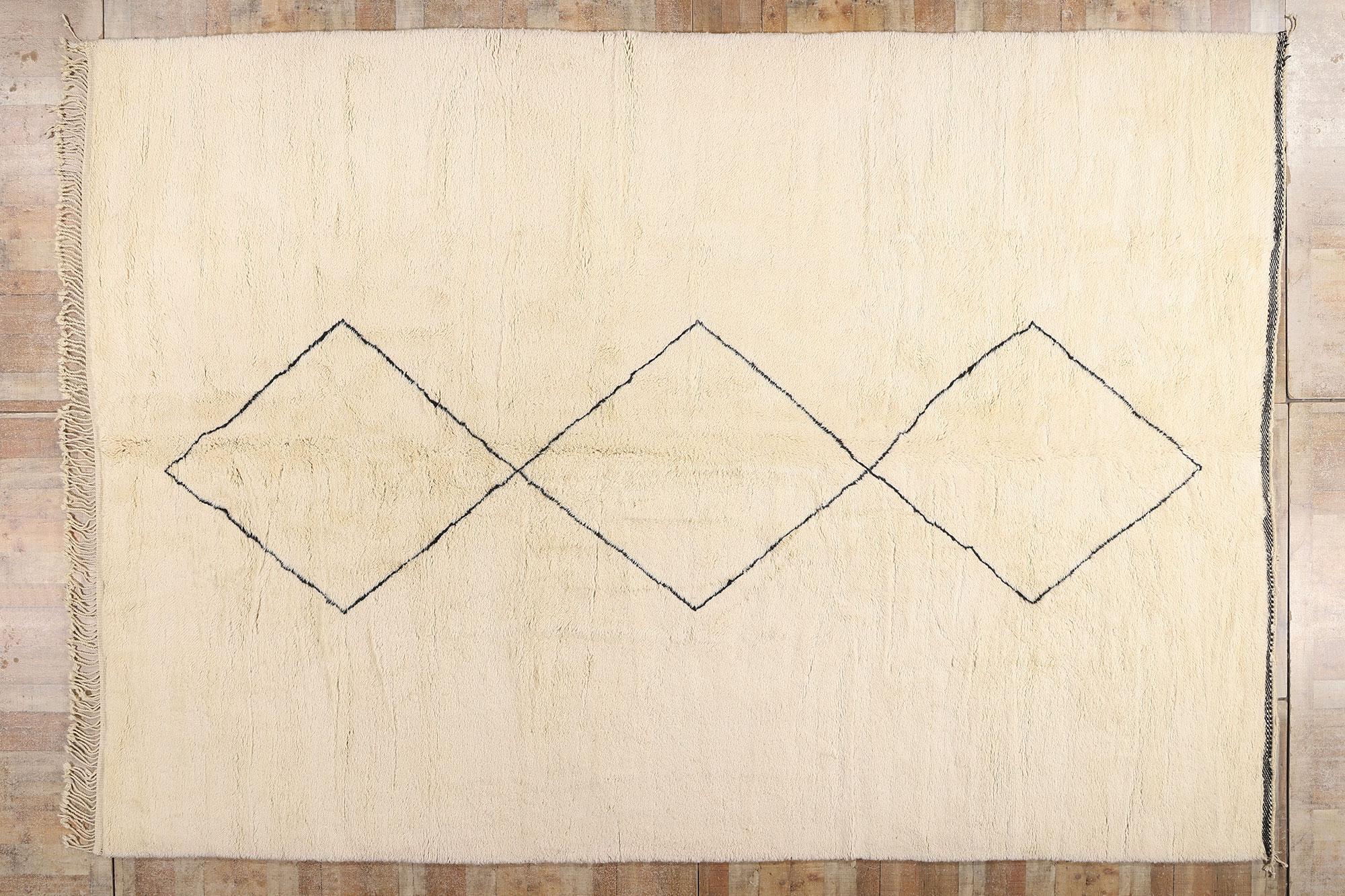Tapis berbère marocain neutre surdimensionné Cozy Hygge rencontre Shibui minimaliste en vente 10