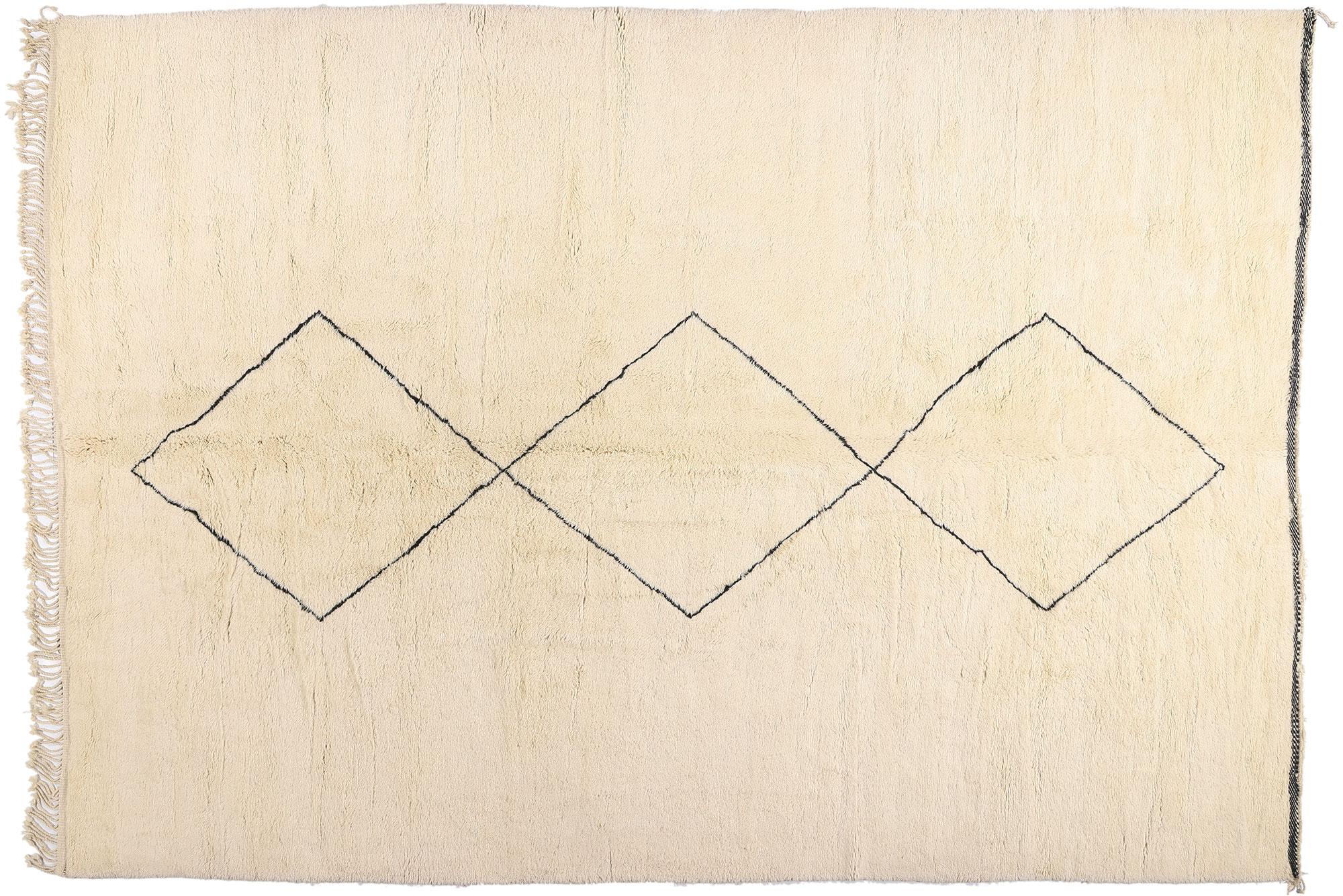Tapis berbère marocain neutre surdimensionné Cozy Hygge rencontre Shibui minimaliste en vente 11