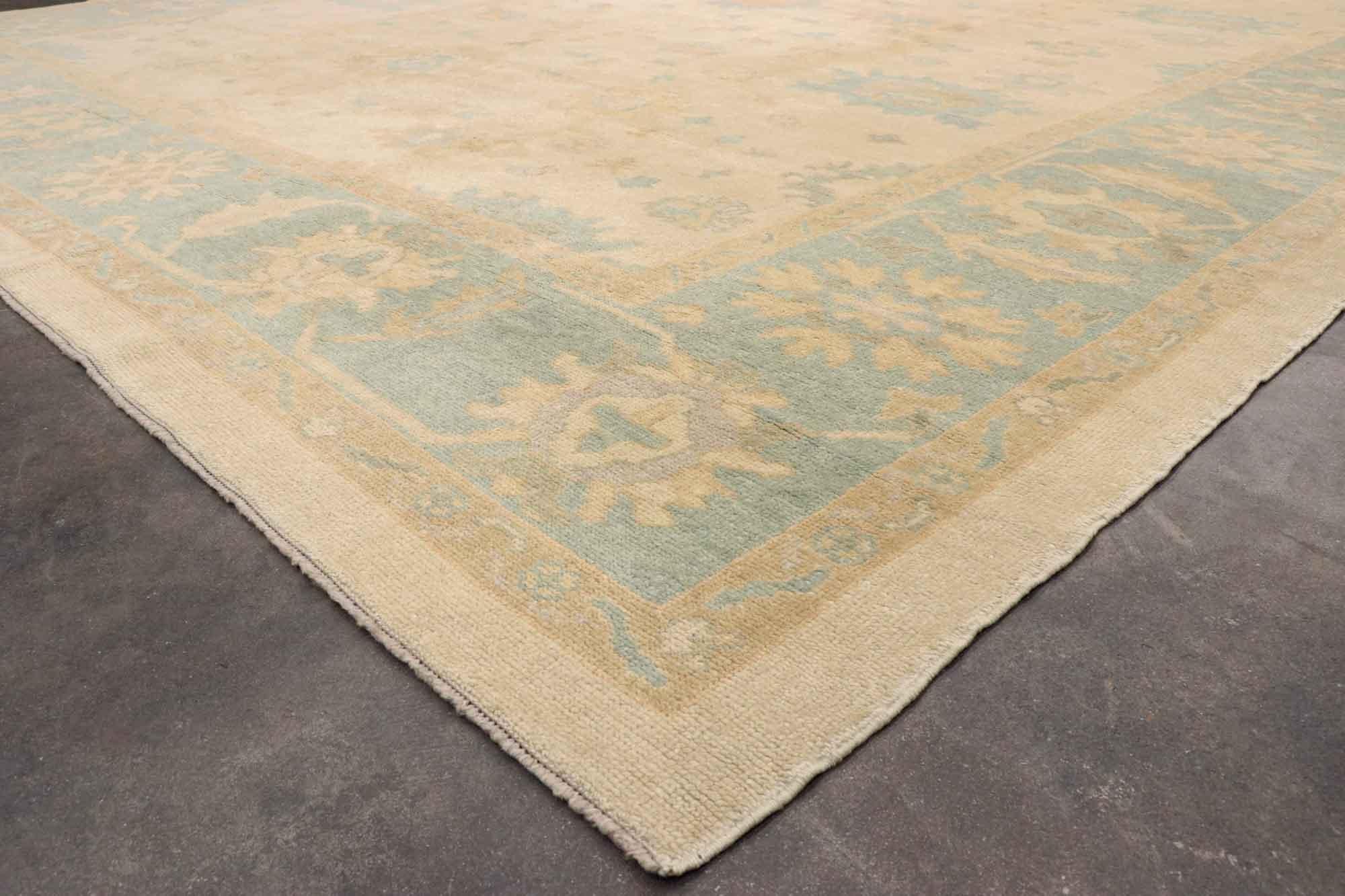 Oversized New Turkish Oushak Rug with Soft Colors For Sale 5