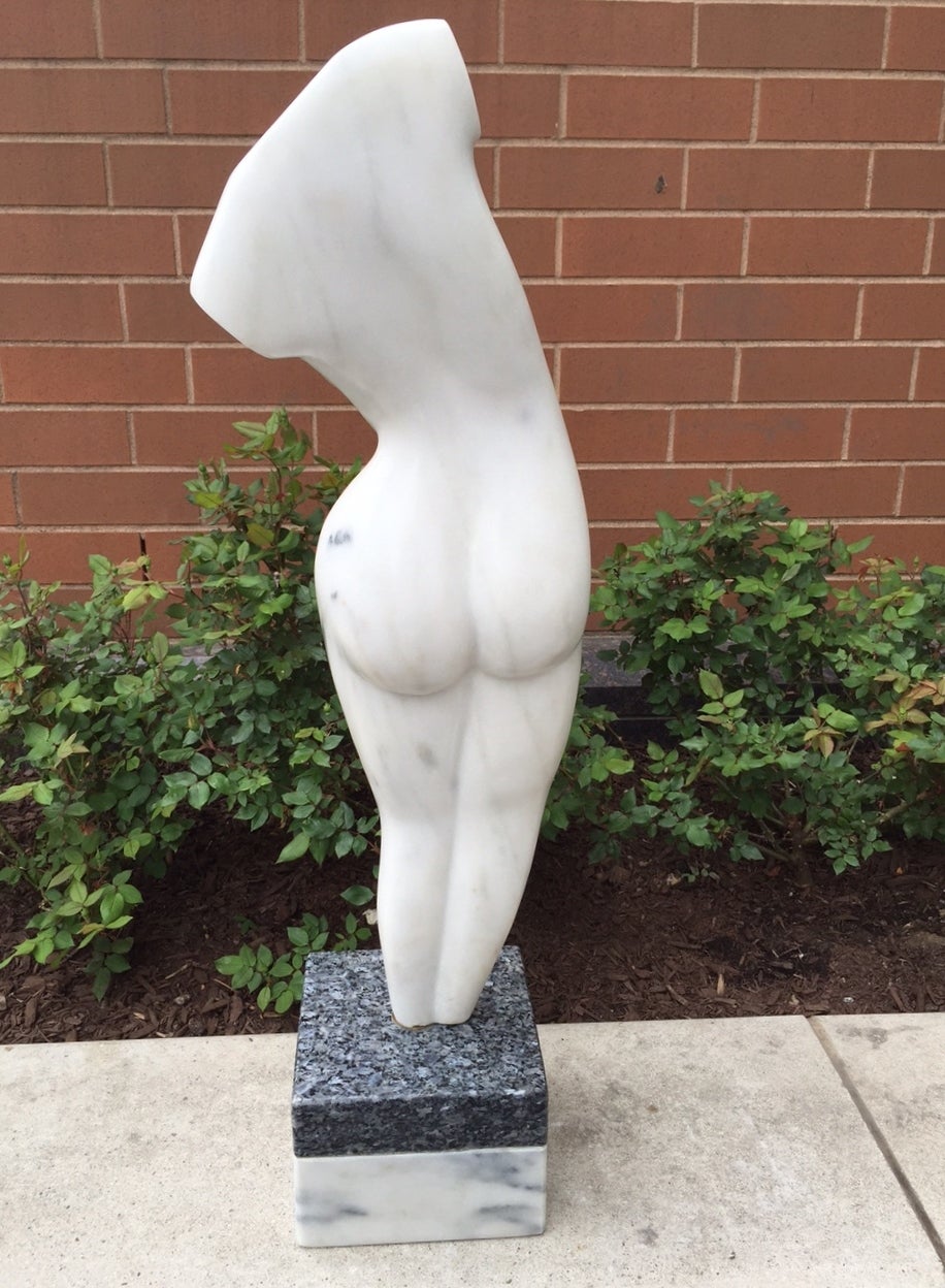 Oversized Nude Italian Marble Sculpture In Good Condition In New York, NY