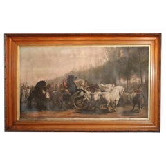 Oversized Oil on Canvas Painting Old Master of “The Horse Fair” by Rosa Bonheur
