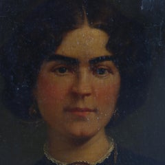 Übergroßes Öl auf Leinwand Porträt einer spanischen Frau, 1. Finish Giltwood, um 1880