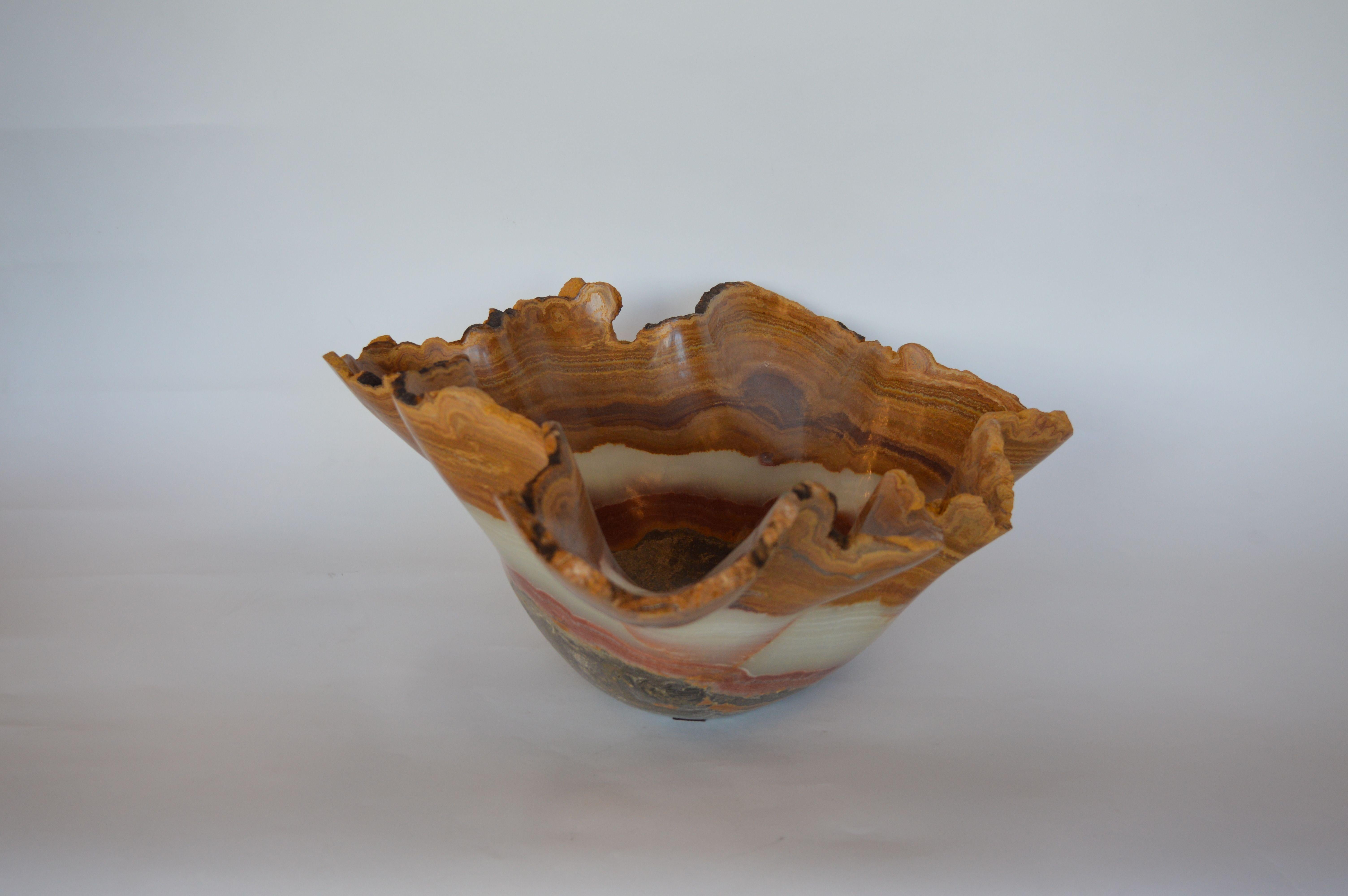 Late 20th Century Oversized Onyx Center Bowl, USA, c.1980s For Sale