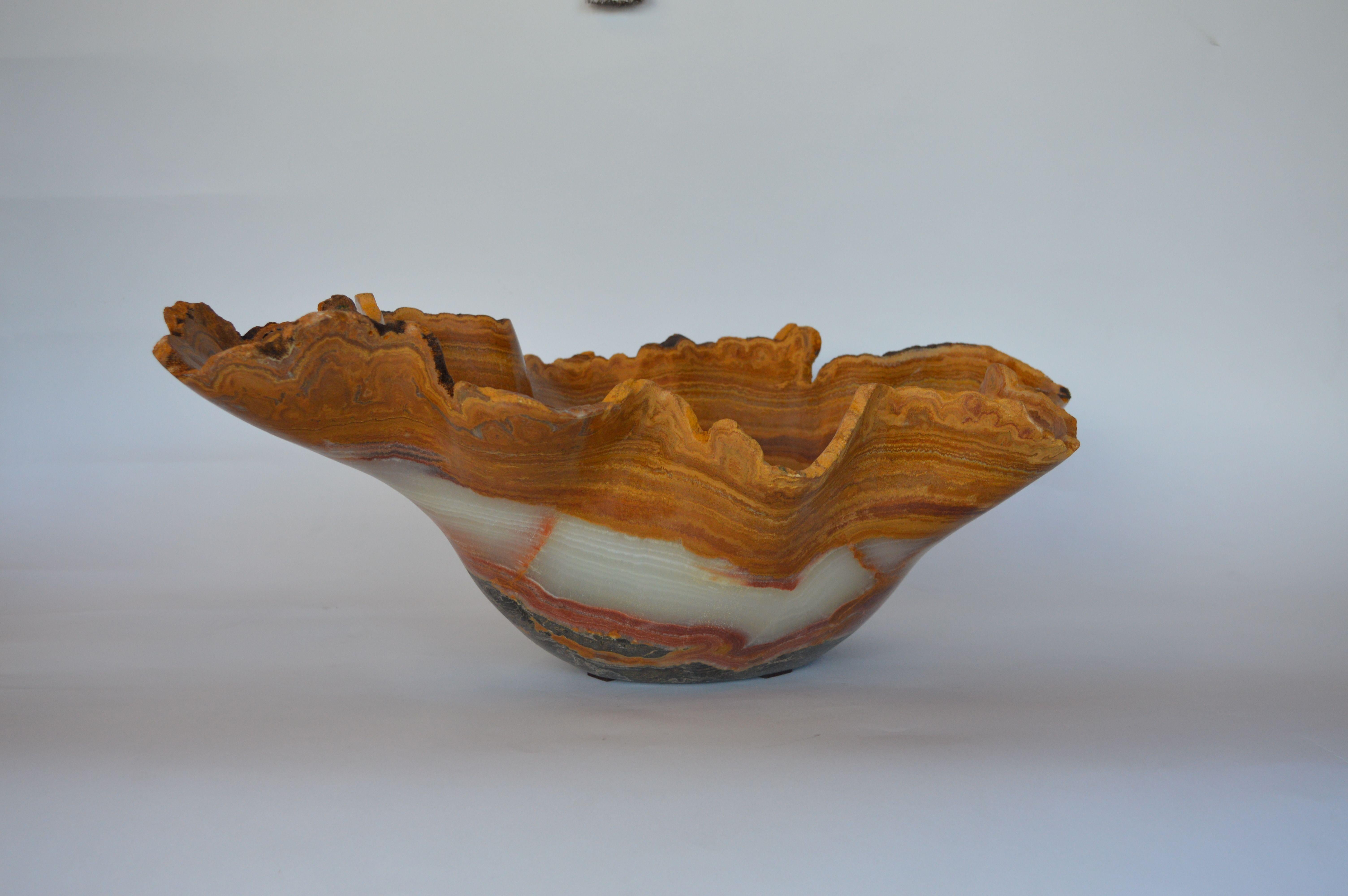 Oversized Onyx Center Bowl, USA, c.1980s For Sale 1