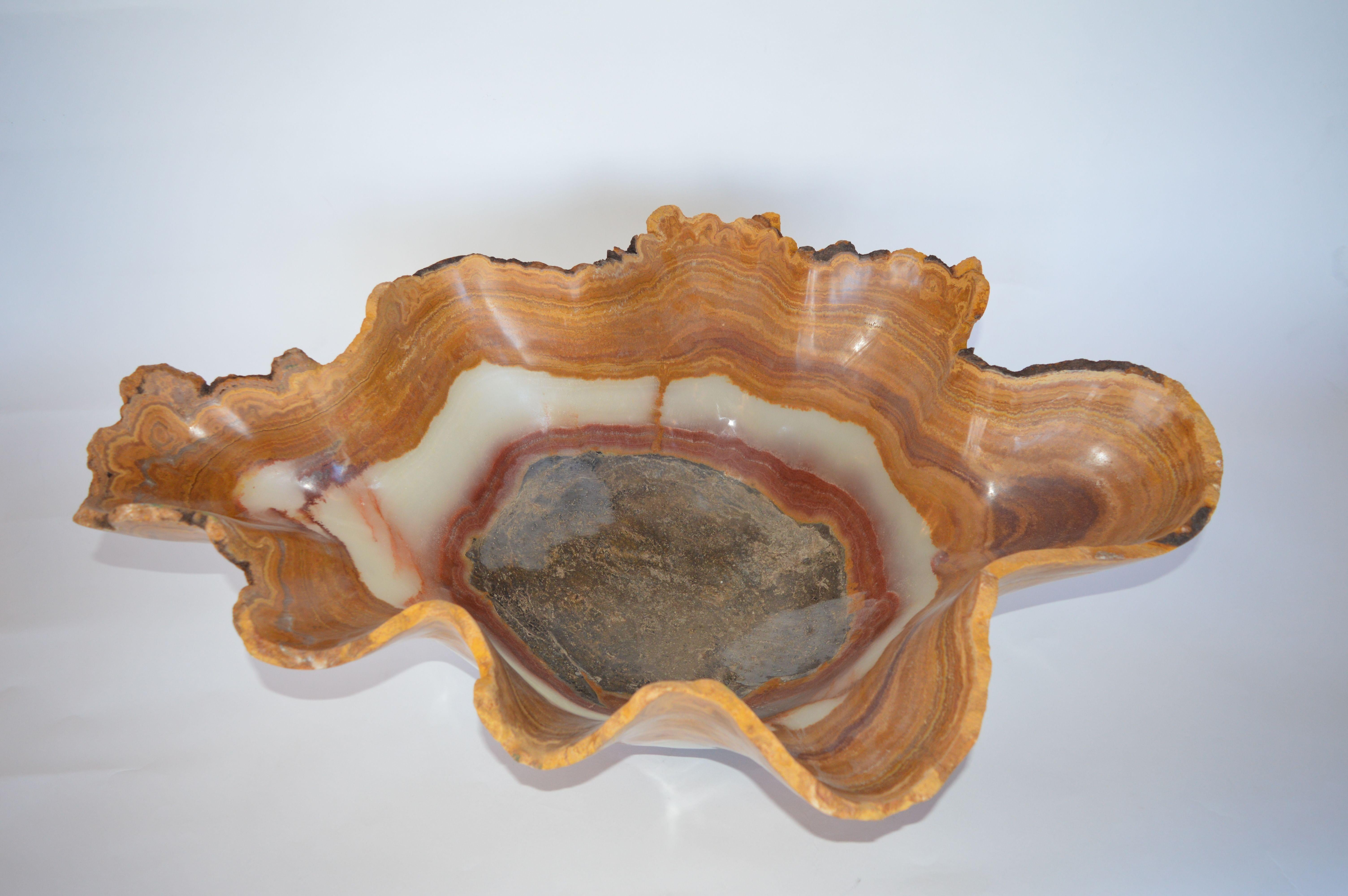 Oversized Onyx Center Bowl, USA, c.1980s For Sale 3