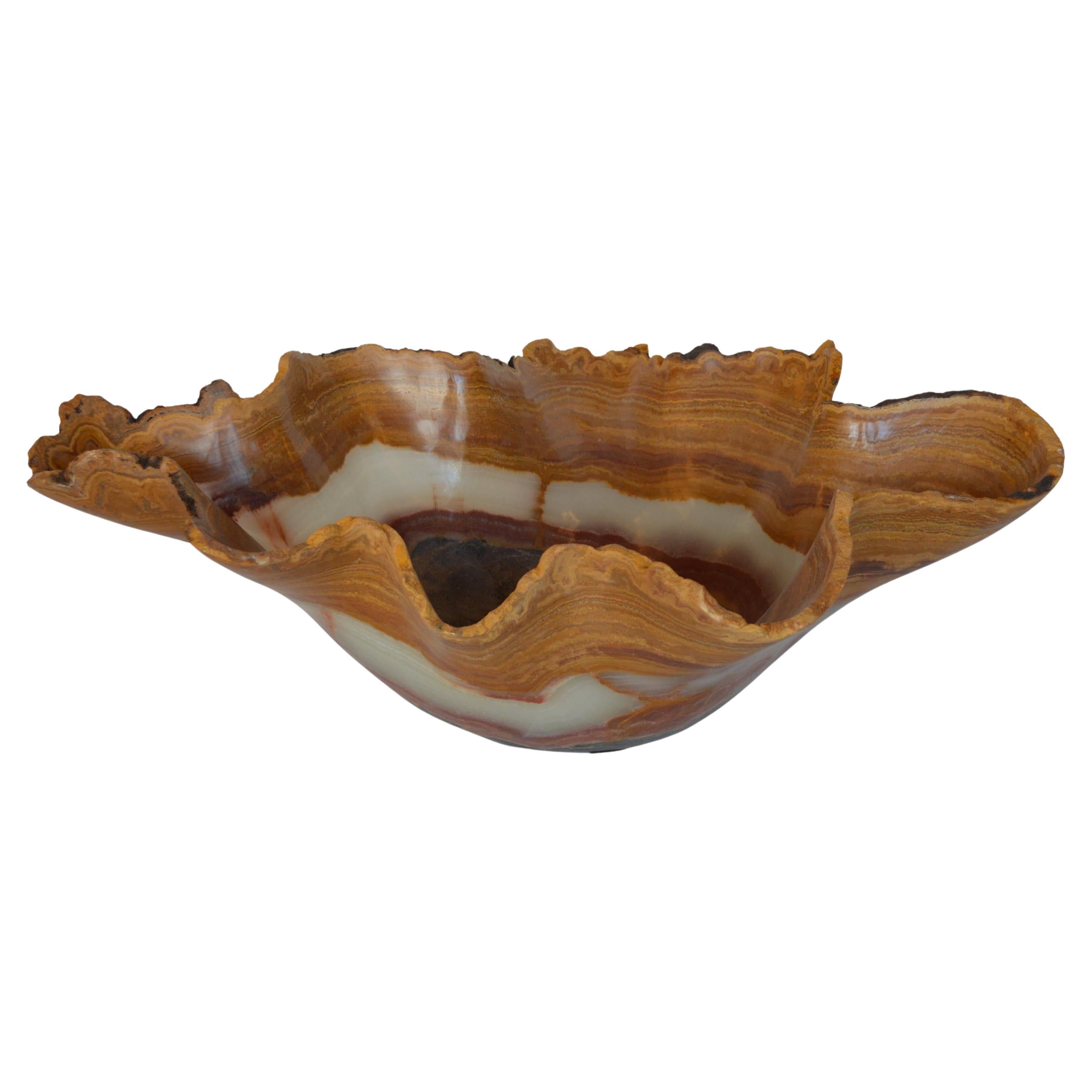 Oversized Onyx Center Bowl, USA, c.1980s For Sale