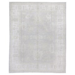 Oversized Oushak Carpet, Pale Gray Field, circa 1930s