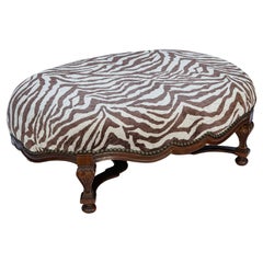Oversized Oval Zebra Ottoman