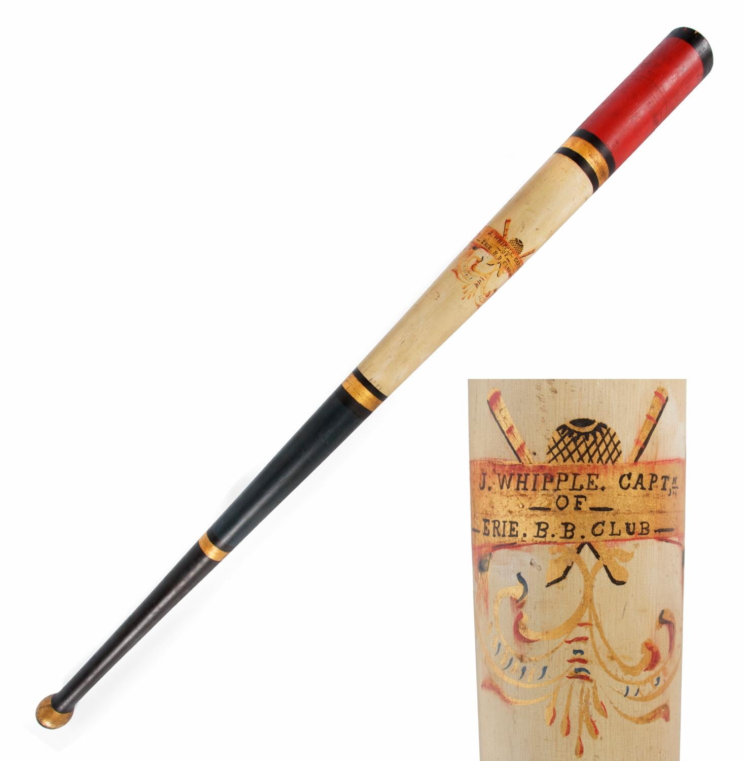 Over-sized, Paint-Decorated Baseball Bat, Presented To 