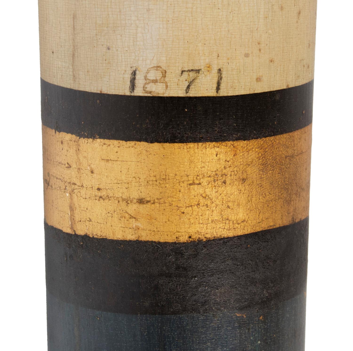 American Oversized, Paint-Decorated Baseball Bat Presented to J. Whipple