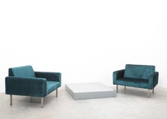 George Nelson Pair Chairs for Herman Miller, Oversized, Velvet, circa 1965