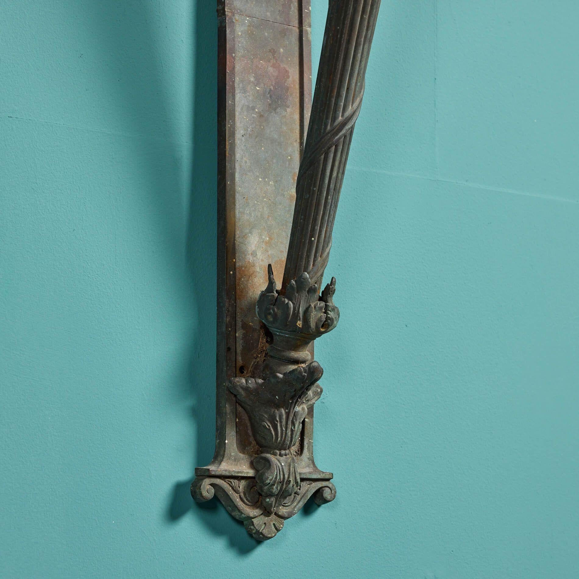 19th Century Oversized Pair of Antique Torchiere Wall Sconces For Sale