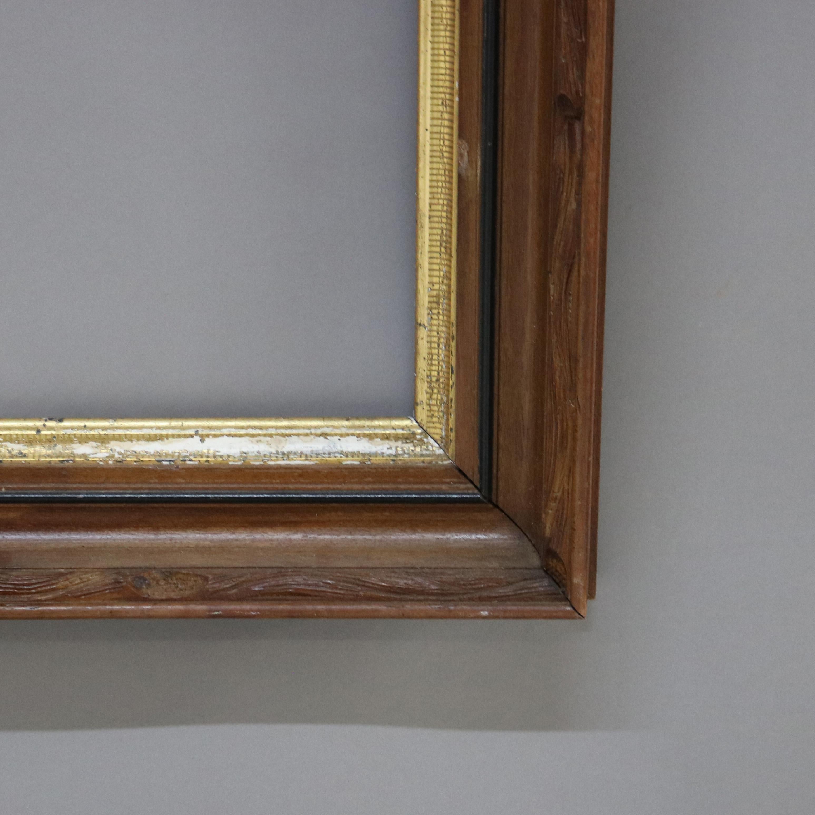 Pareja de Antiguos Marcos Victorianos Ebonizados y Parcelados de Nogal Dorado C1900 en venta 2