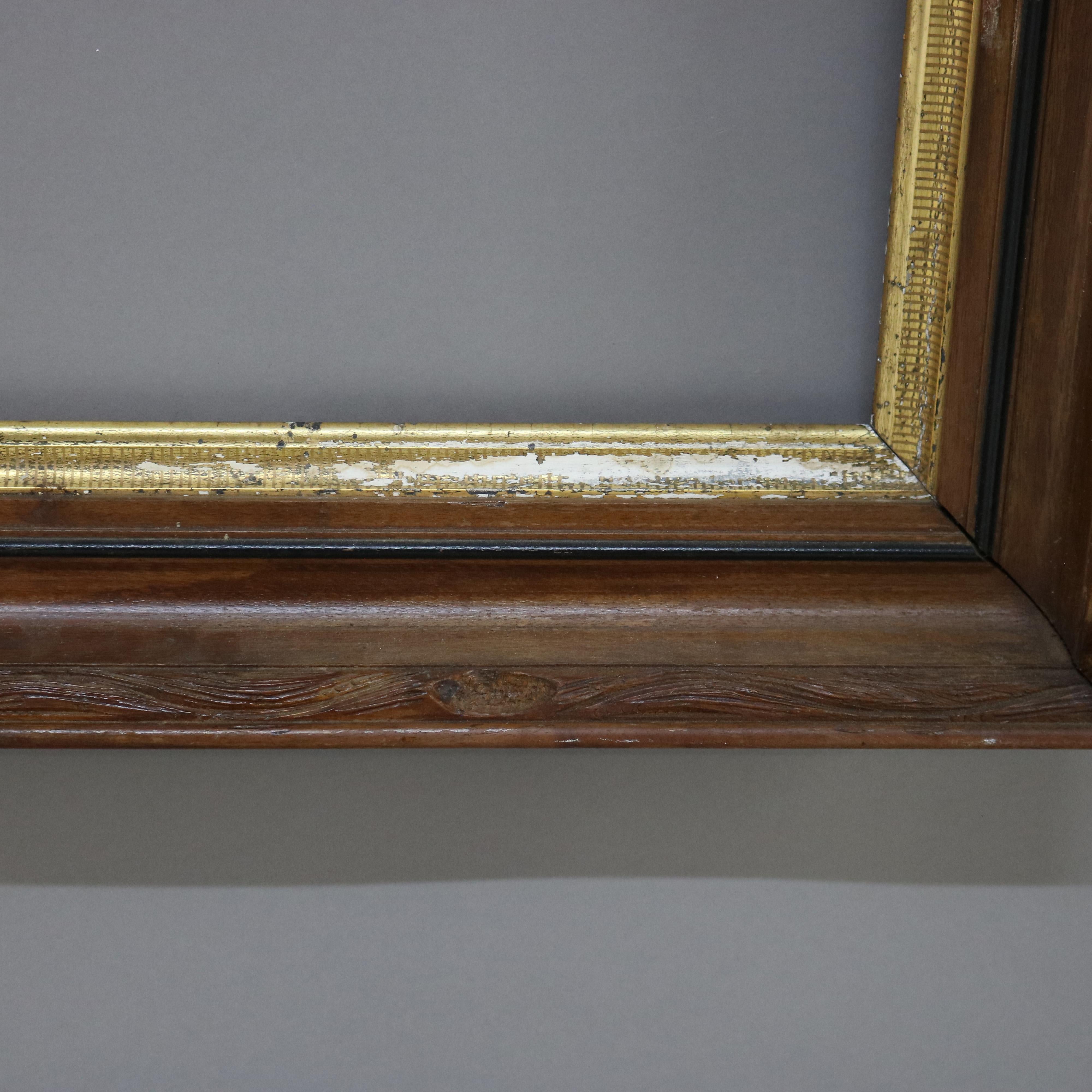 Pareja de Antiguos Marcos Victorianos Ebonizados y Parcelados de Nogal Dorado C1900 en venta 3