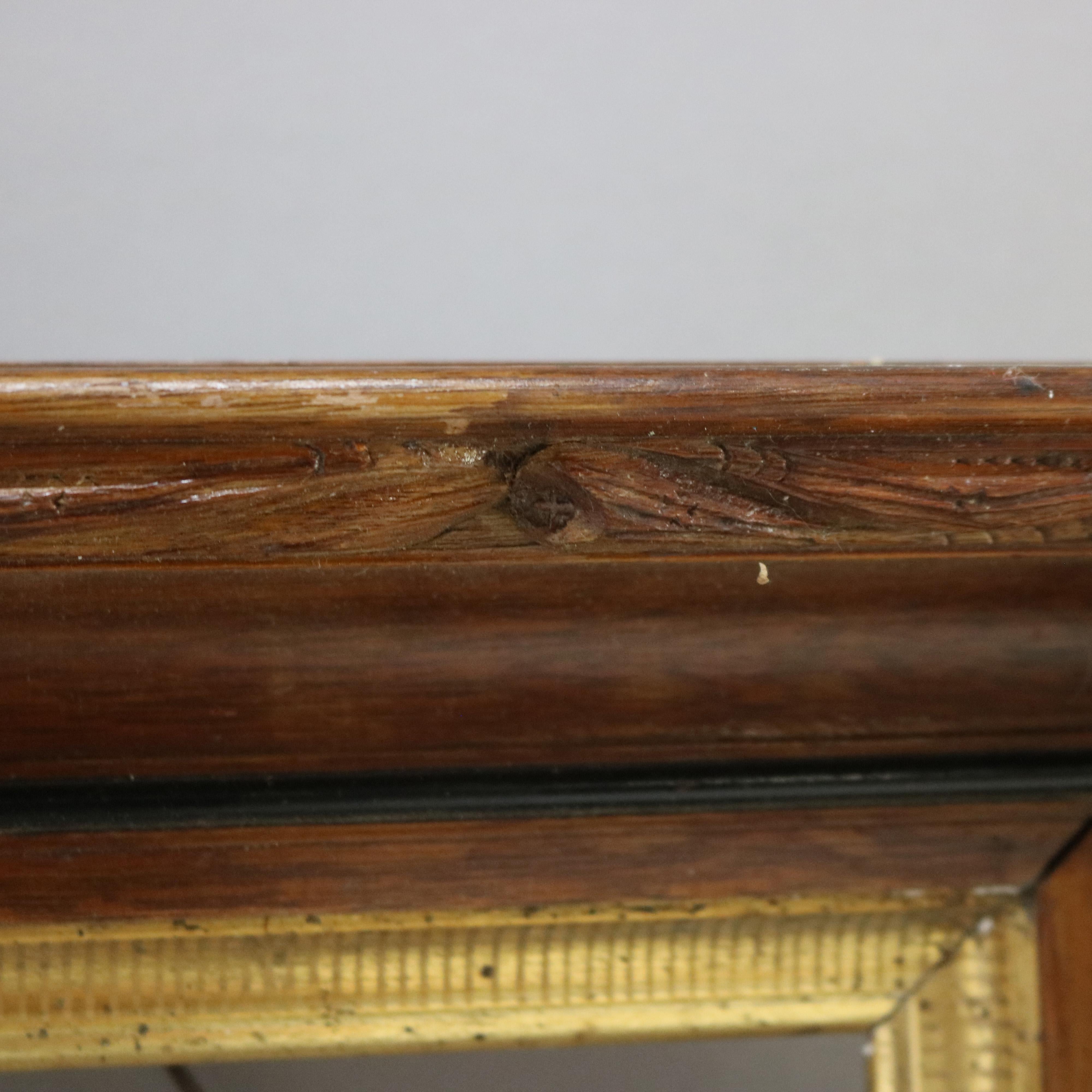 Pareja de Antiguos Marcos Victorianos Ebonizados y Parcelados de Nogal Dorado C1900 en venta 5