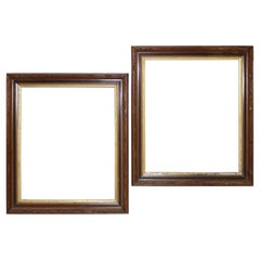 Oversized Pair of Antique Victorian Ebonized & Parcel Gilt Walnut Frames C1900
