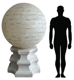 Oversized Pair of Onyx Floor Lamps with Sculptural Base. U.S.A. 1980's