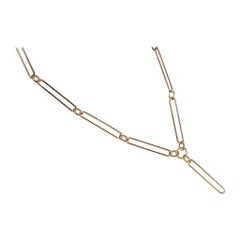 Oversized Paperclip Necklace, 14k Yellow Gold