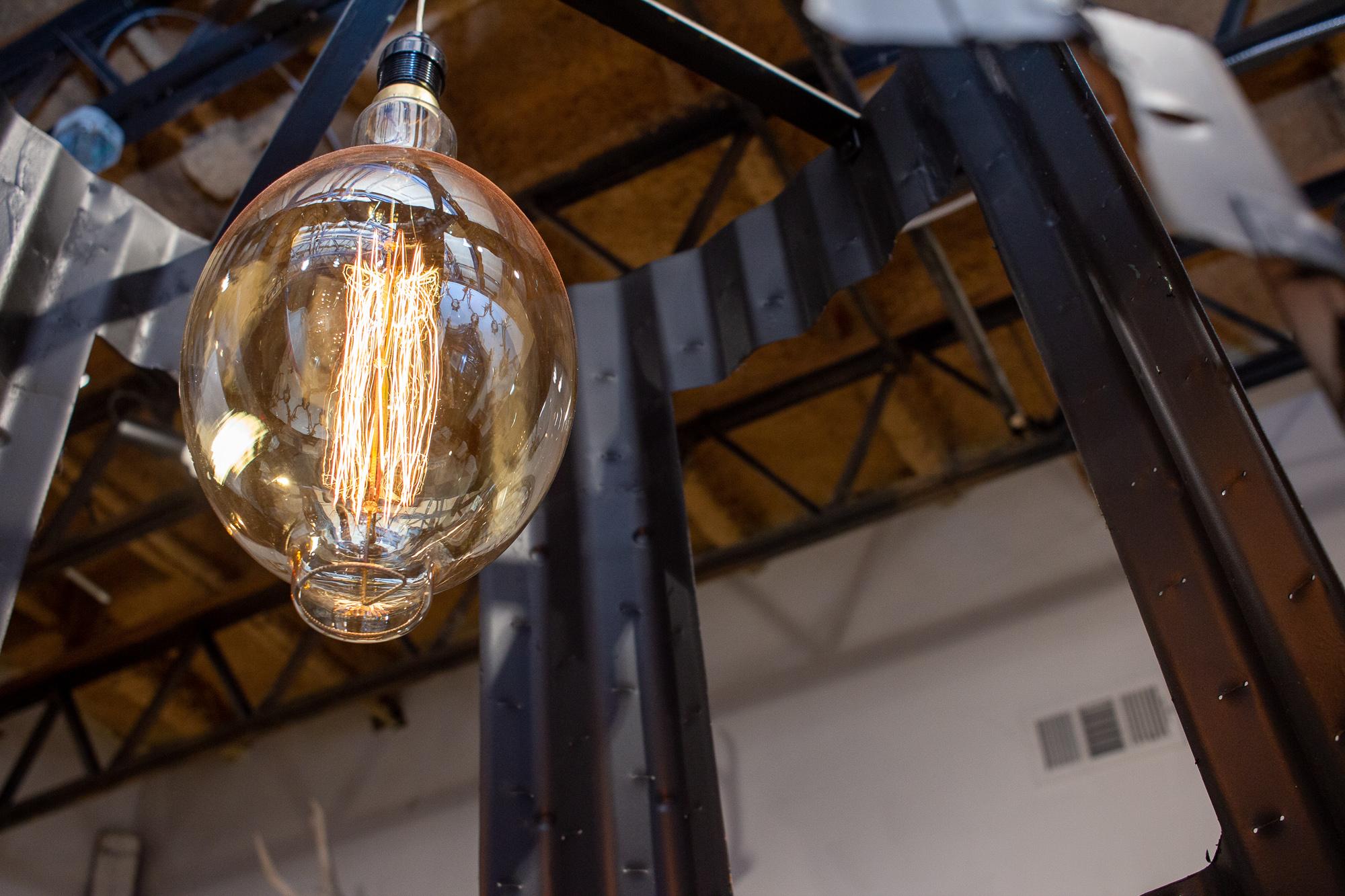 Oversized Pendant Chandelier Crafted from Vintage Aircraft Parts In Good Condition For Sale In Houston, TX