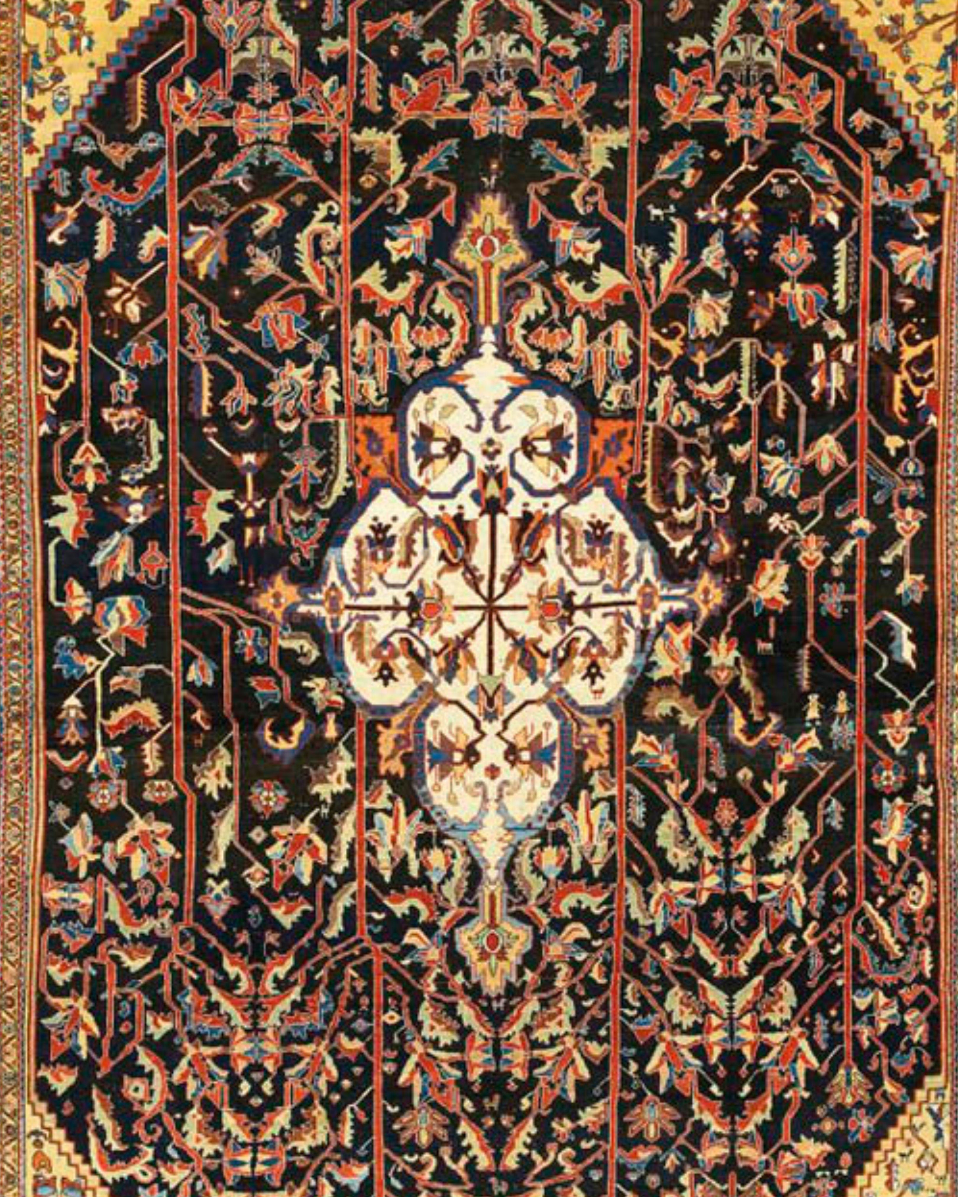 Persischer Bakhtiari-Teppich in Übergröße, 19. Jahrhundert (Handgeknüpft) im Angebot