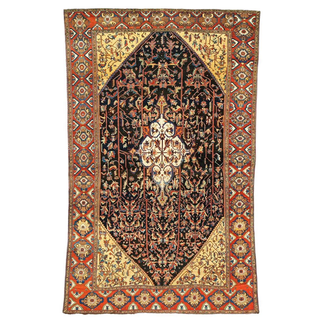 Oversized Persian Bakhtiari Carpet, 19th Century