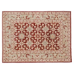 Tapis persan surdimensionné rouges à fleurs