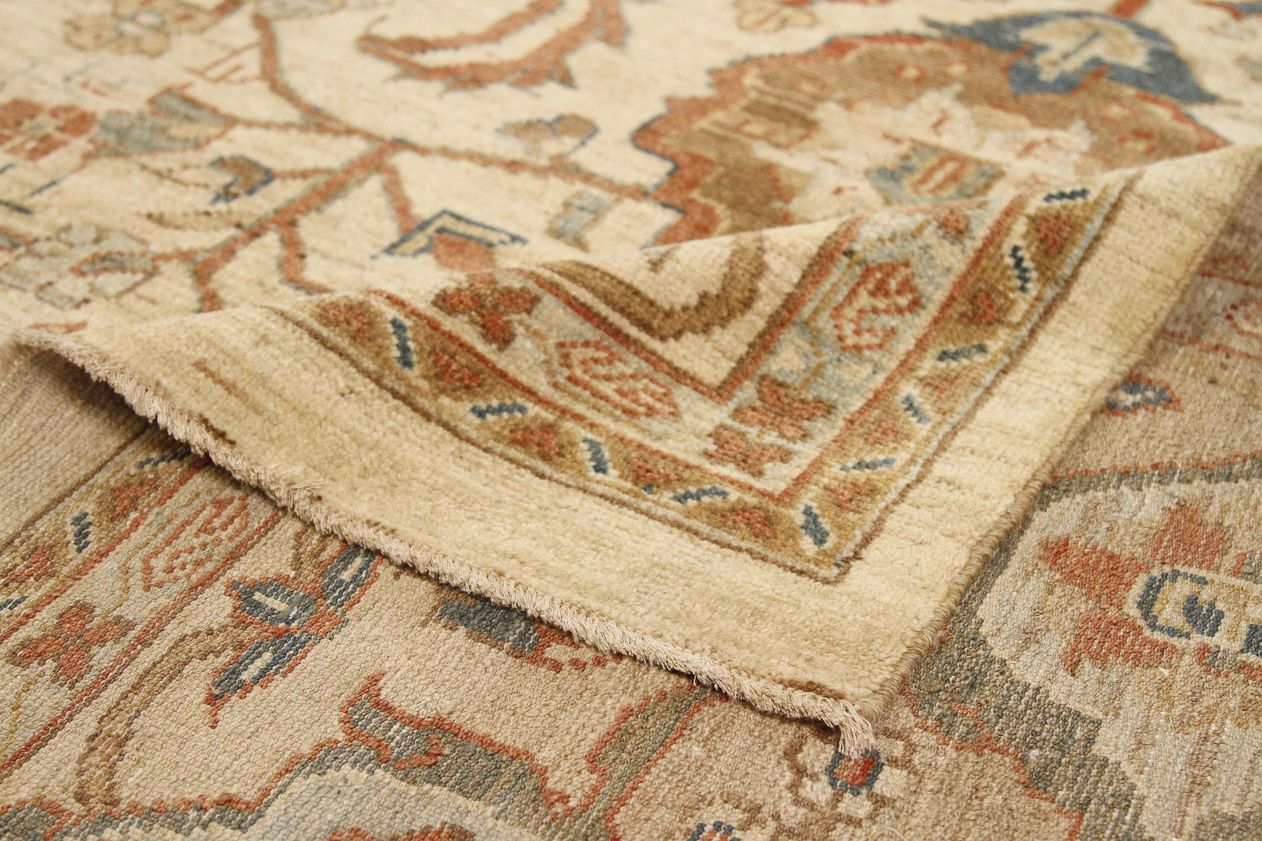 Oversized Persian Sultanabad Rug with Navy and Brown Botanical Details In New Condition For Sale In Dallas, TX