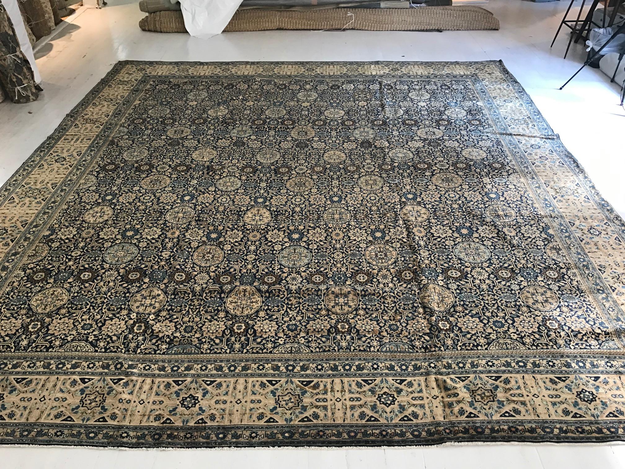 Oversized Persian Tabriz Handmade Rug Size Adjusted For Sale 1