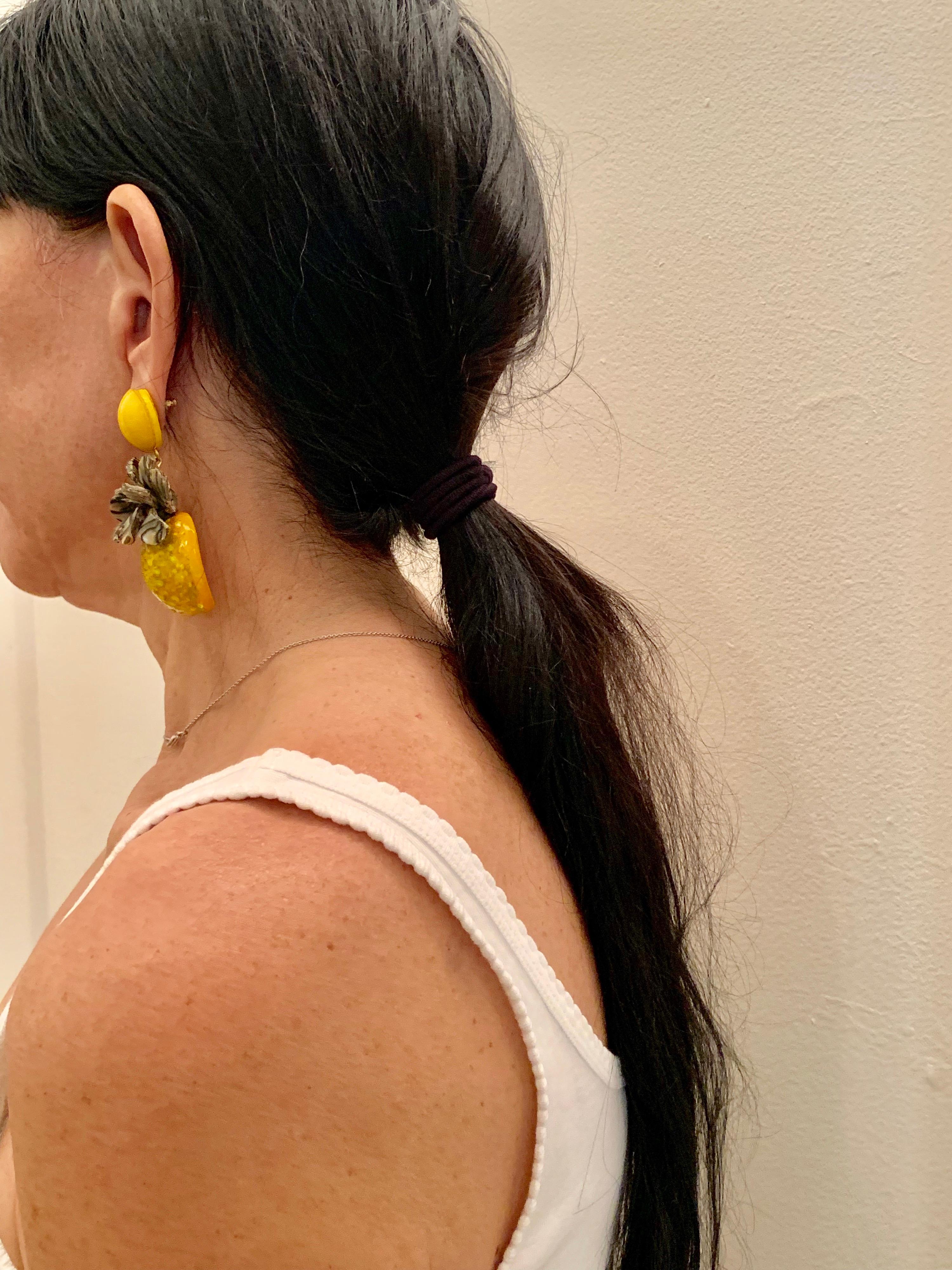 Women's Oversized Pineapple Statement Earrings 