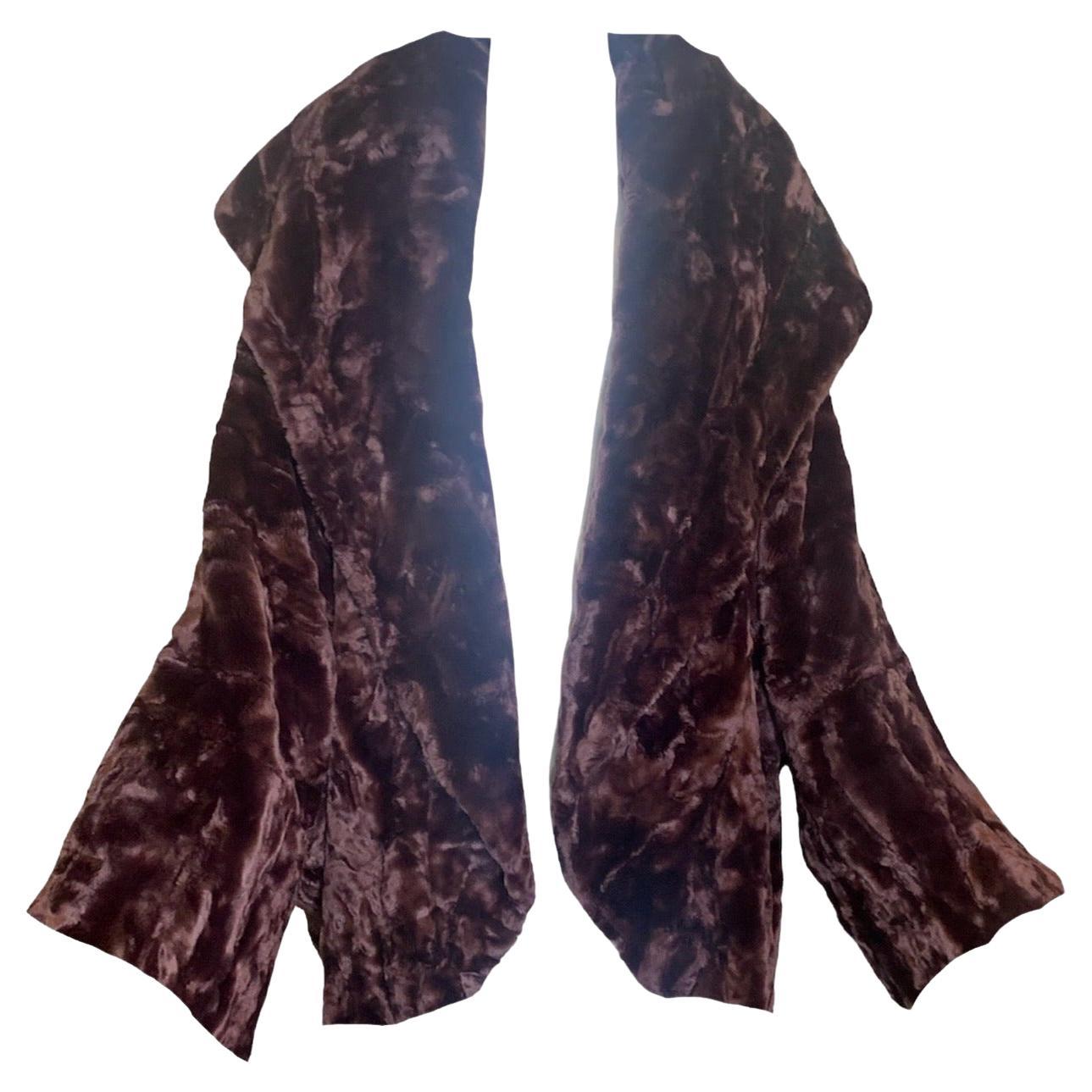 Oversized Plush Faux Fur Coat with Convertible Shawl Collar/Hood, 2000s For Sale