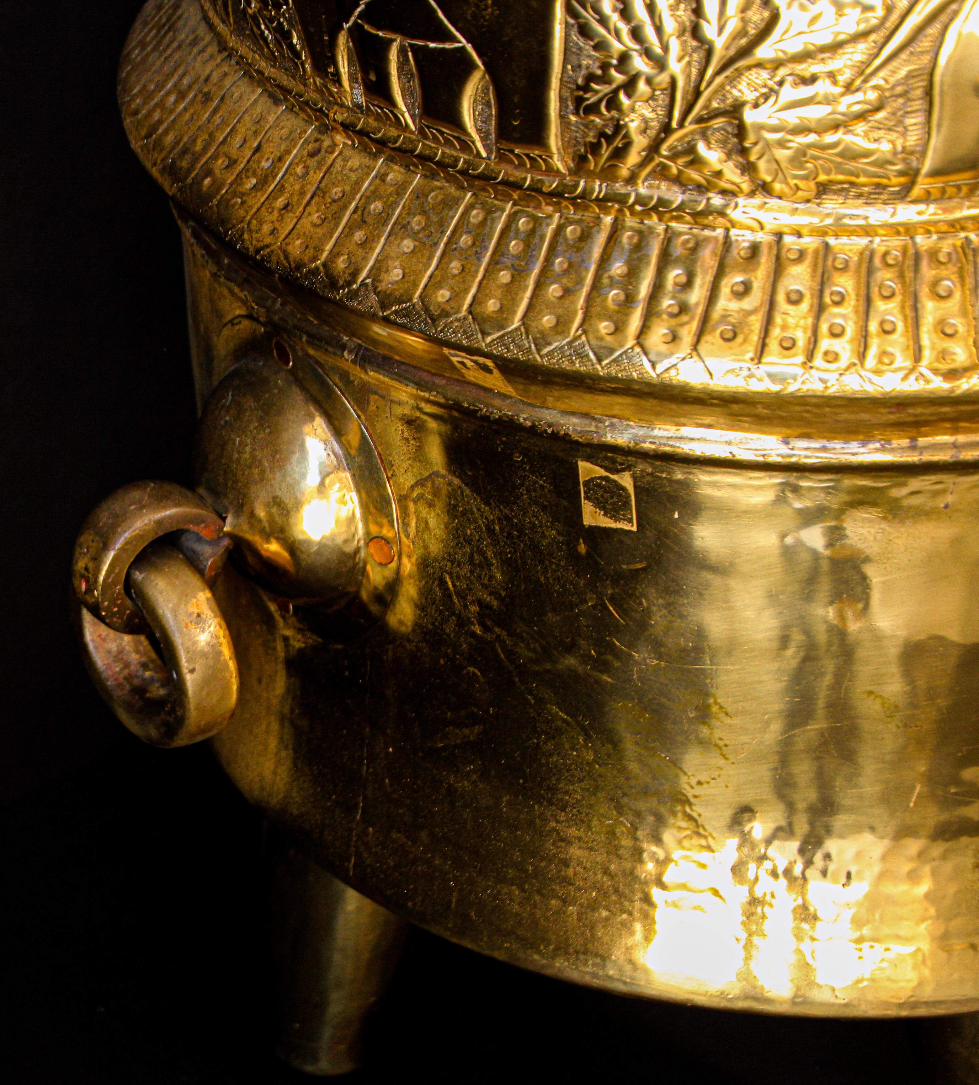 Indian Oversized Antique Polished Brass Dablo Kathi Treasure Chest, West India