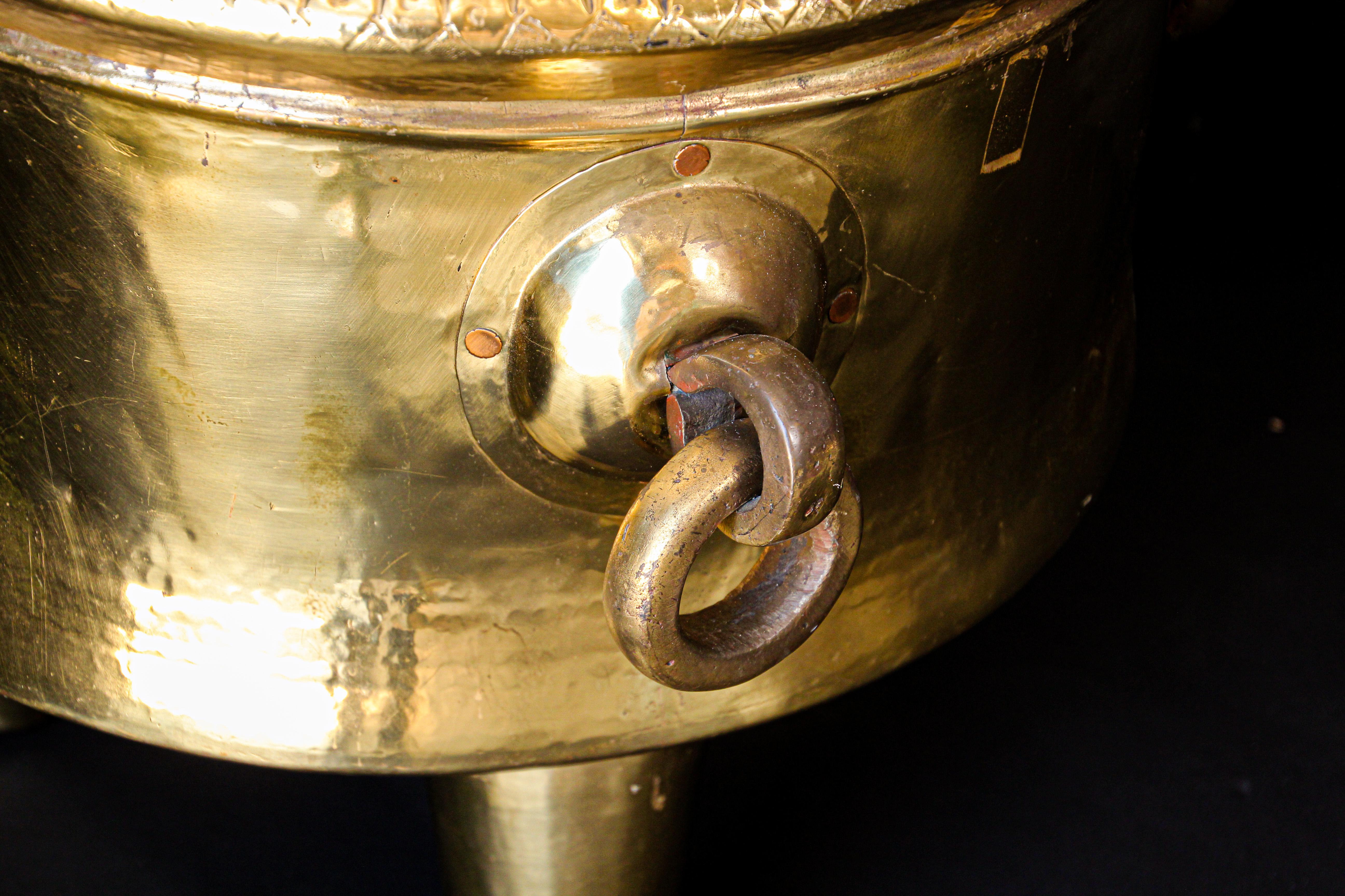 Hammered Oversized Antique Polished Brass Dablo Kathi Treasure Chest, West India