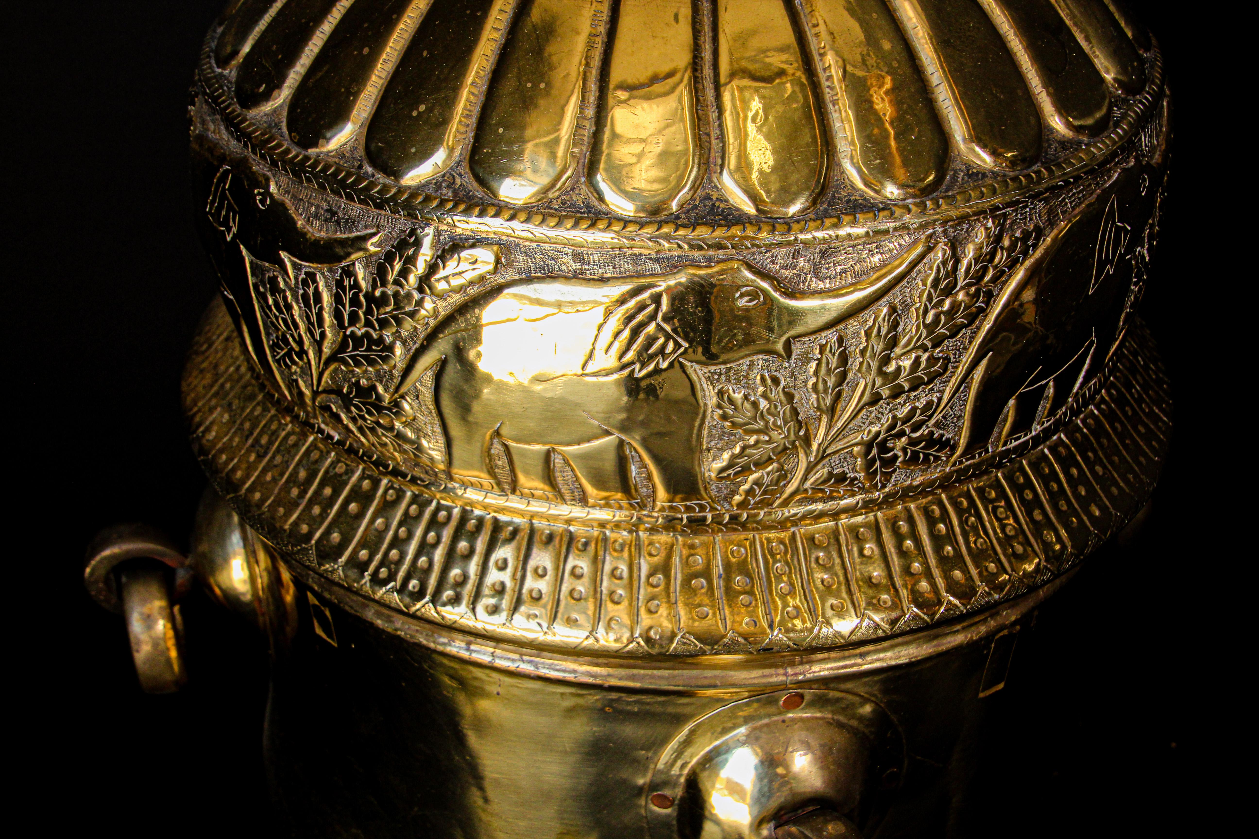 20th Century Oversized Antique Polished Brass Dablo Kathi Treasure Chest, West India