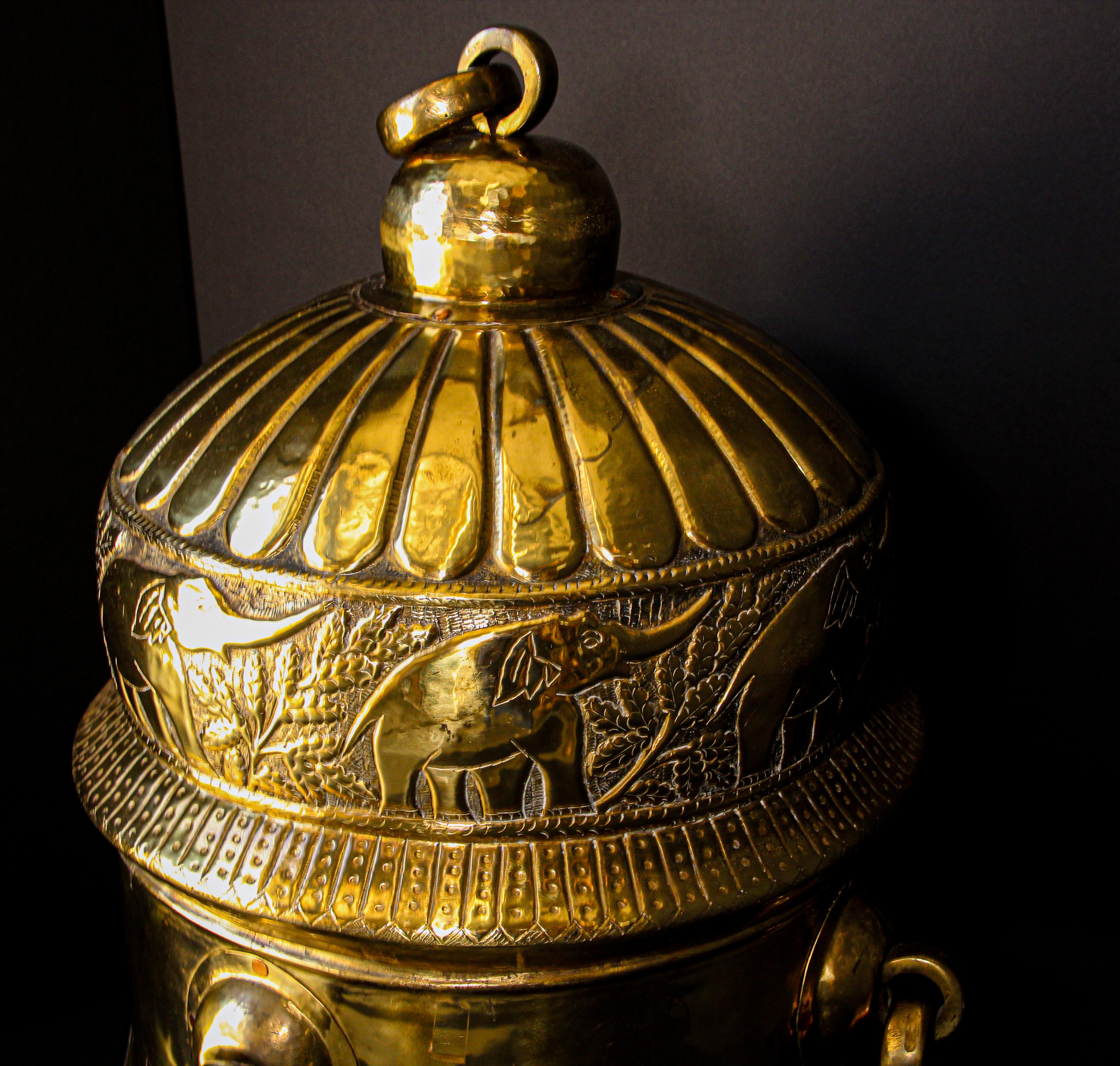 Oversized Antique Polished Brass Dablo Kathi Treasure Chest, West India 1