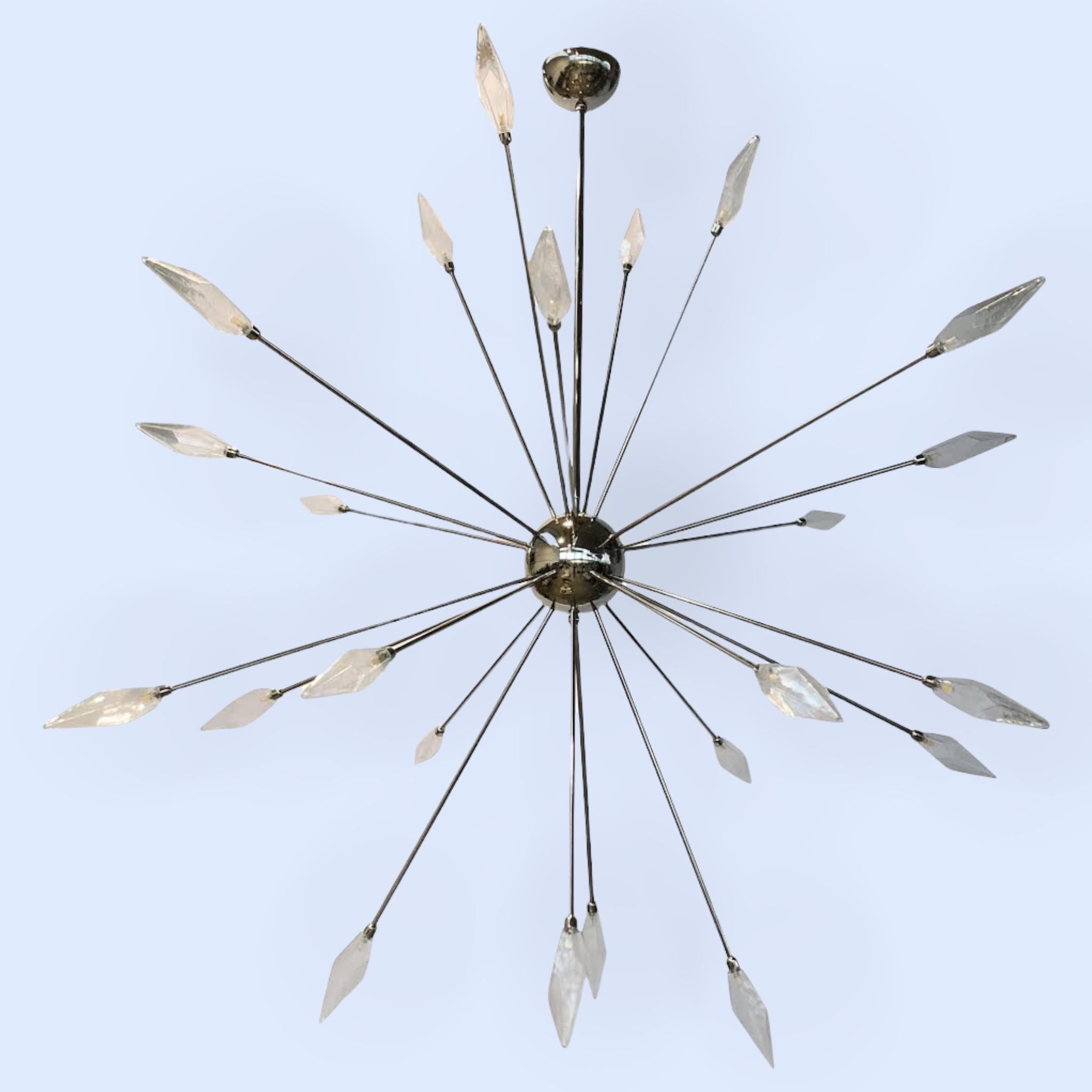 Sputnik-Kronleuchter in Übergröße aus polyederfarbenem Stahl von Fabio Ltd im Angebot 6