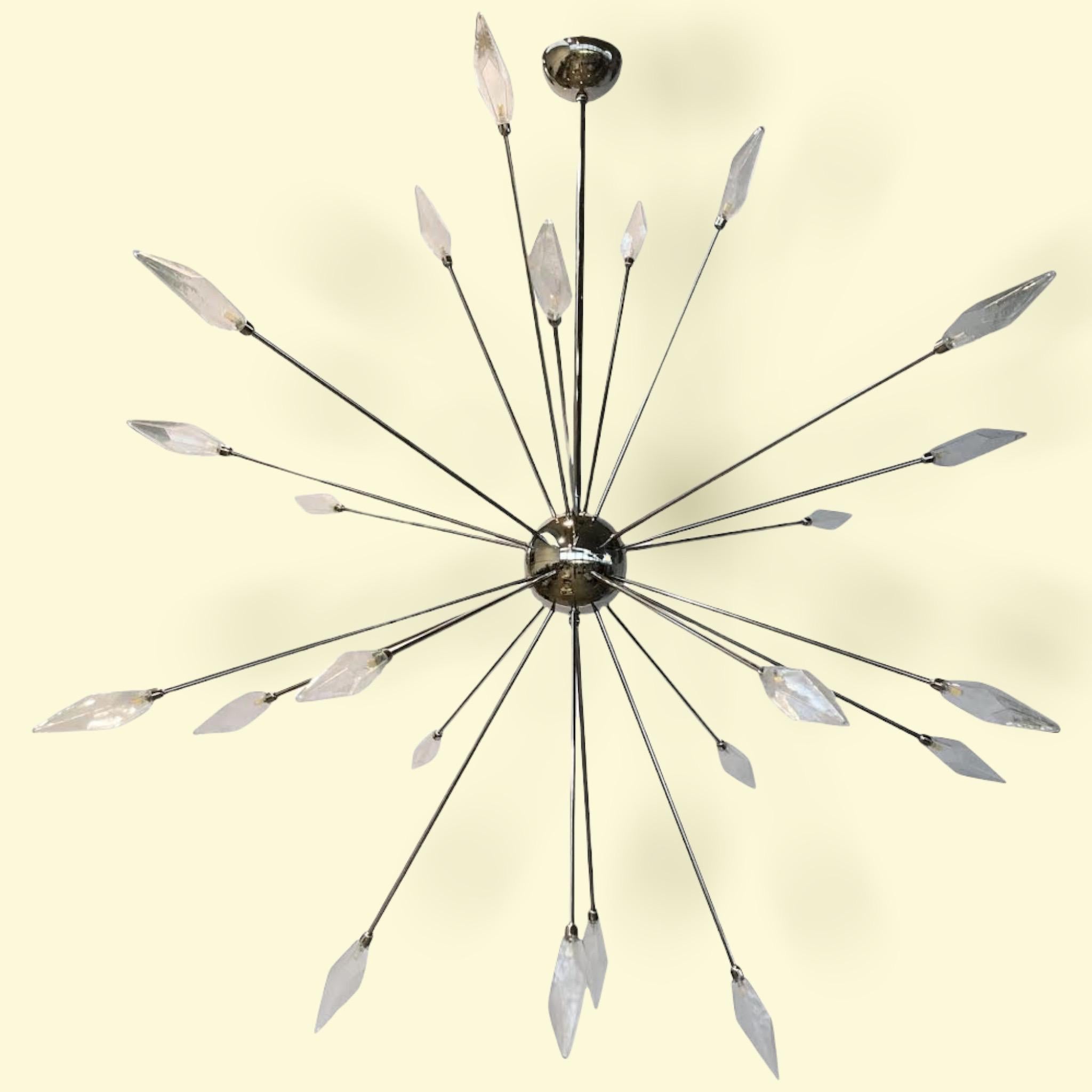 Sputnik-Kronleuchter in Übergröße aus polyederfarbenem Stahl von Fabio Ltd im Angebot 8