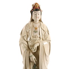 Oversized Porcelain Chinese Guan Yin Statue
