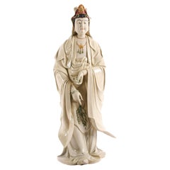 Oversized Porcelain Chinese Guan Yin Statue