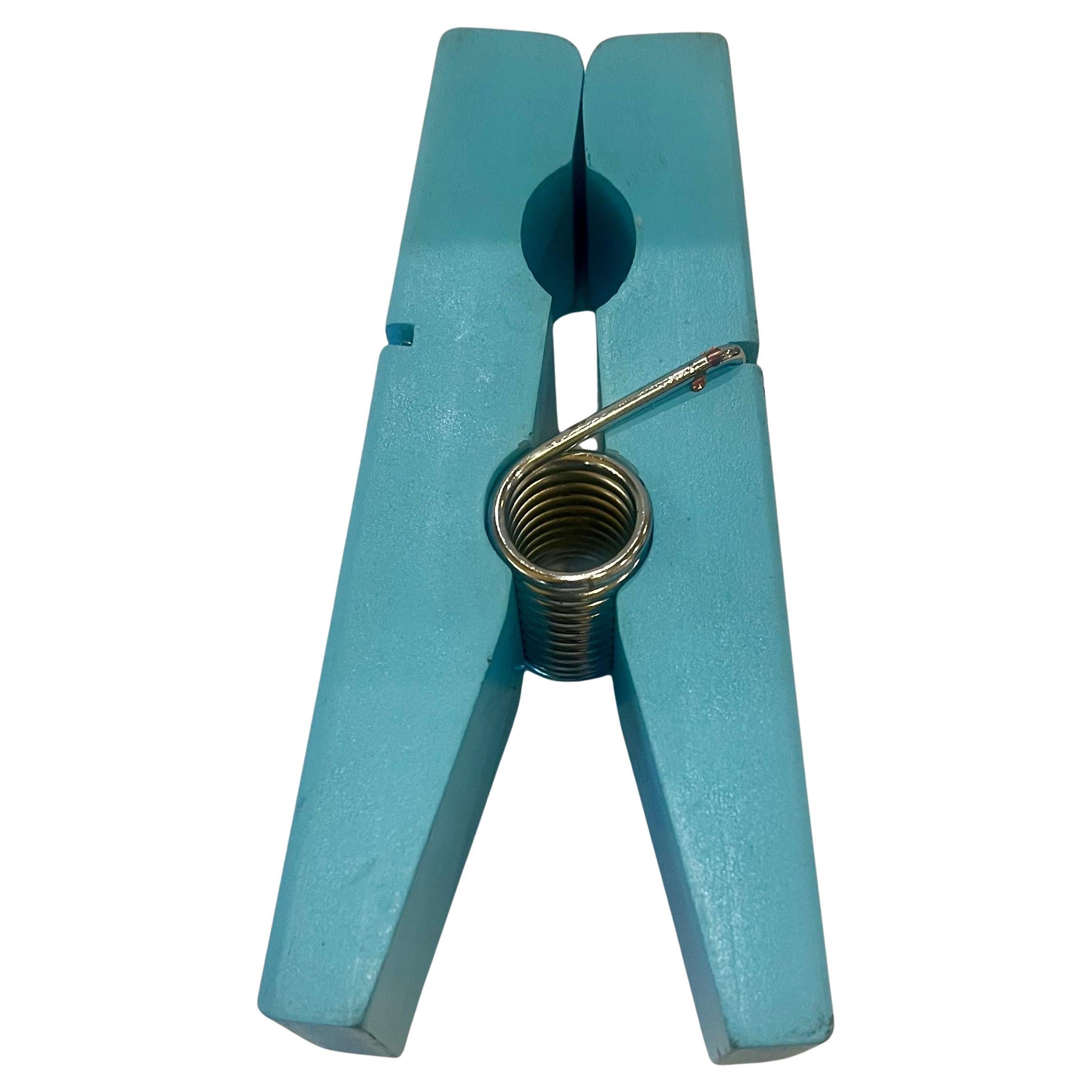 Lacquered Oversized Postmodern Clothespin Clip Messenger Memo Note Holder wall Hanging
